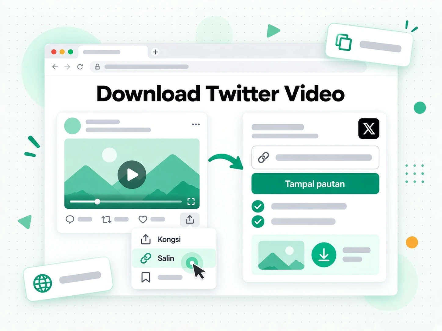 Muat Turun Video Twitter: URL catatan X awam dimasukkan ke pemuat turun