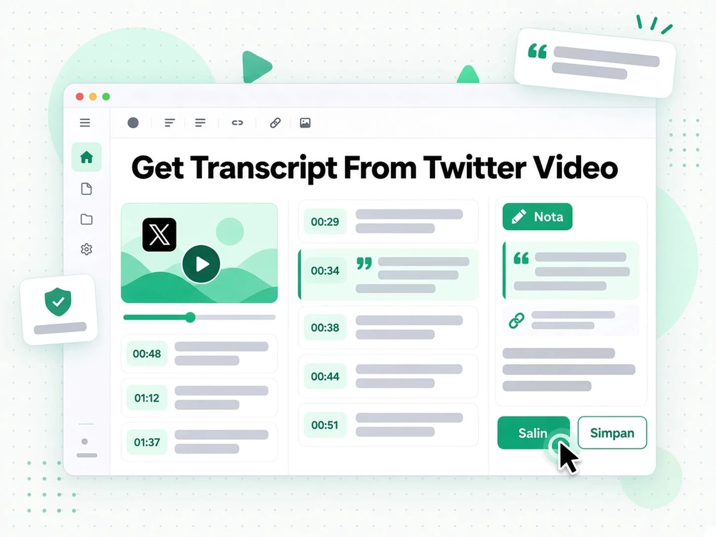 Dapatkan Transkrip daripada Video Twitter: wartawan menukar klip viral kepada rekod petikan bertulis