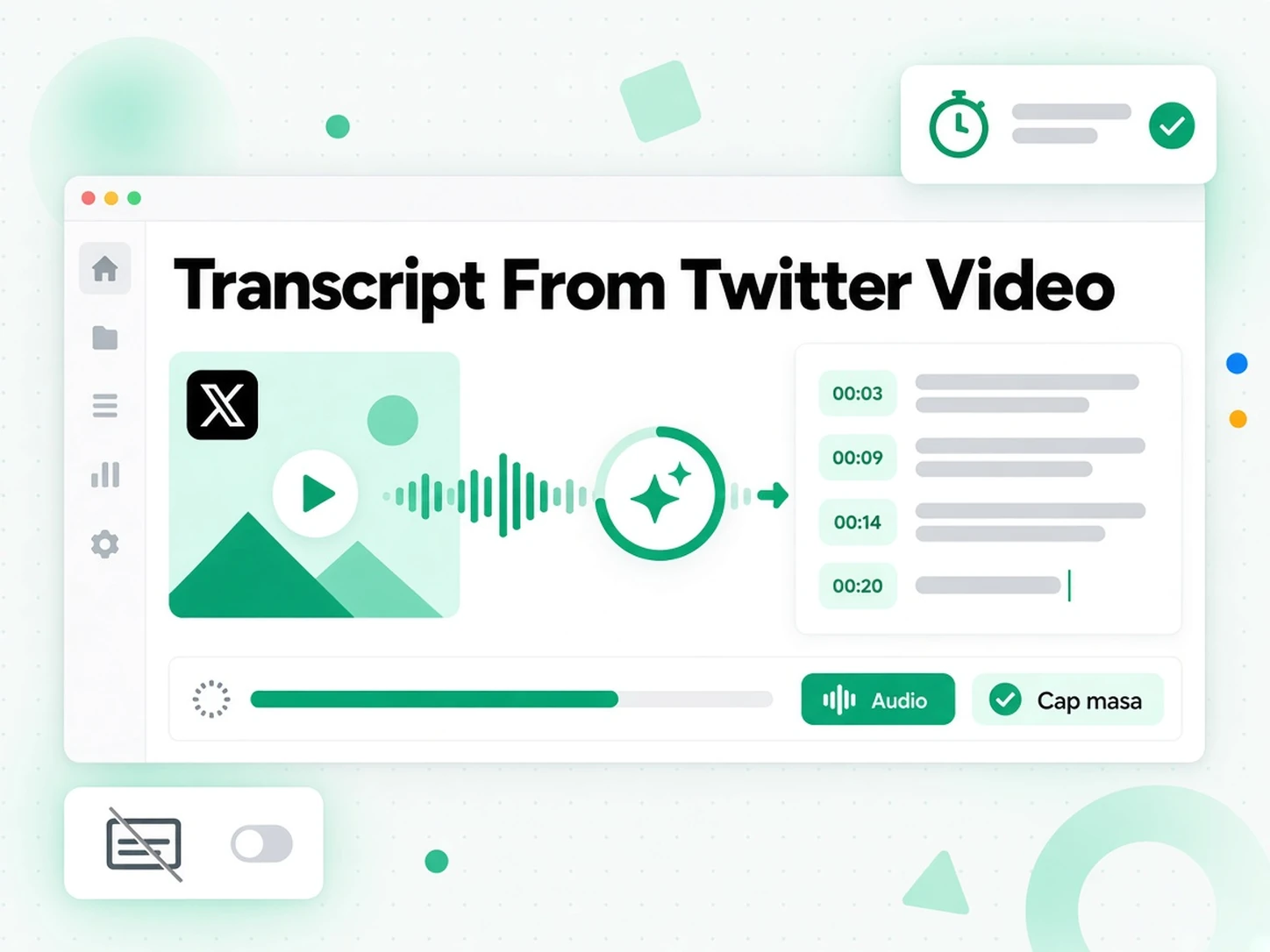Transkrip daripada Video Twitter: AI mentranskripsi audio kepada transkrip bertimestamp