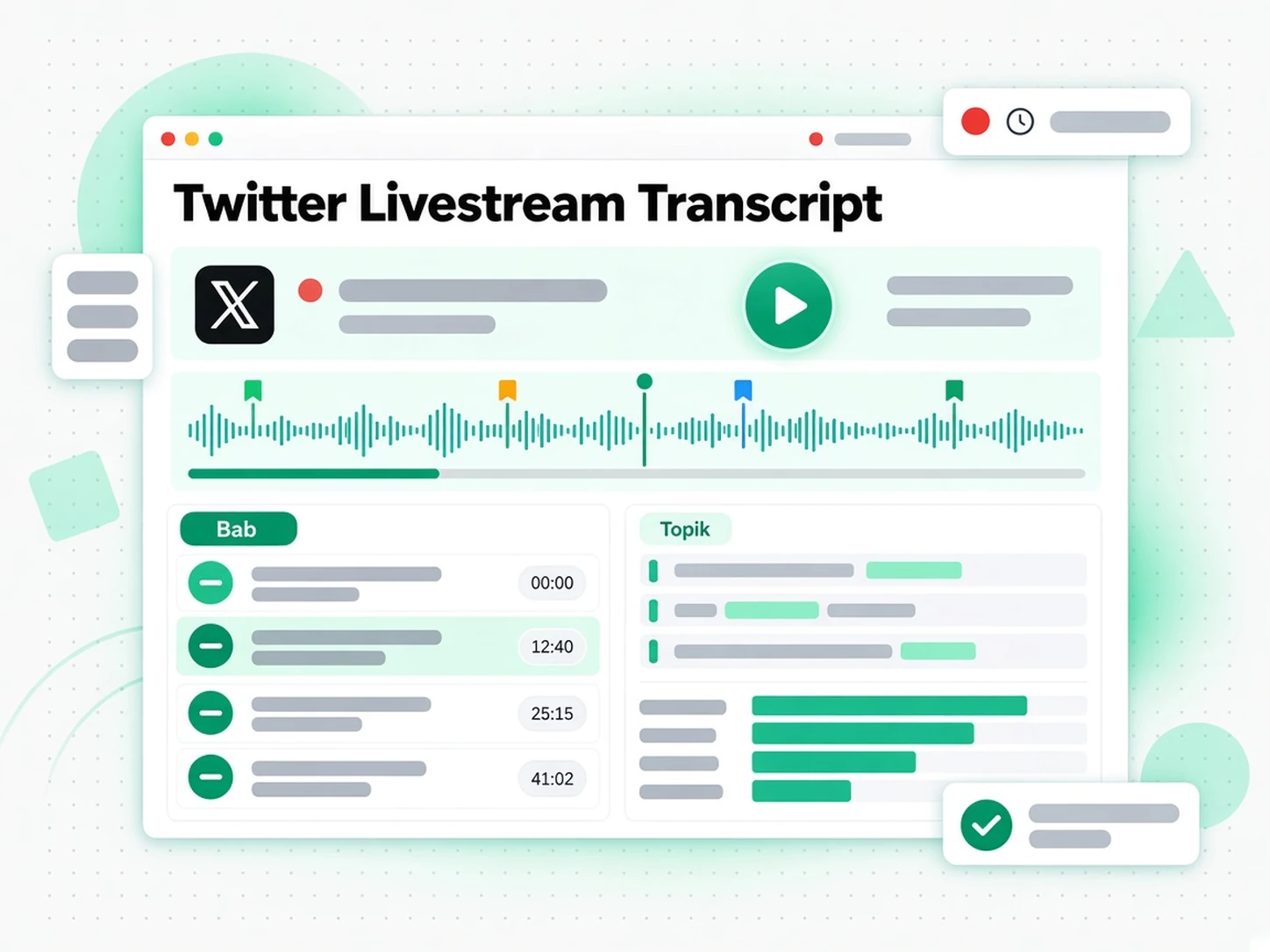 Transkrip Siaran Langsung Twitter: penganalisis menyemak sorotan siaran langsung yang ditranskripsi
