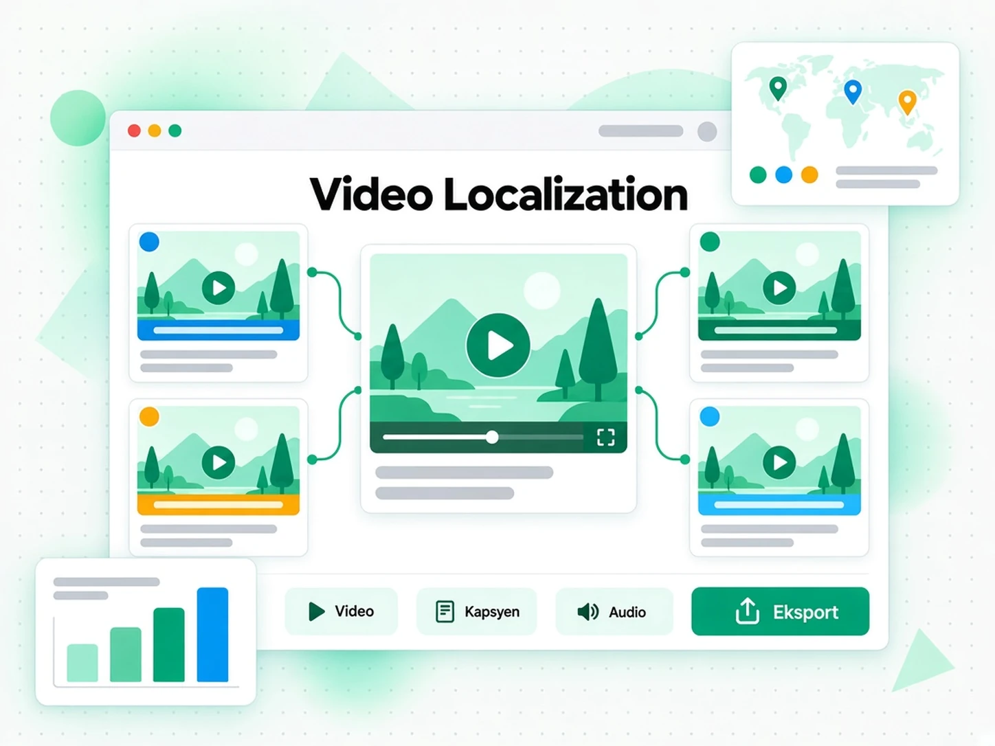 Pelokalan Video: variasi iklan setempat daripada satu transkrip video