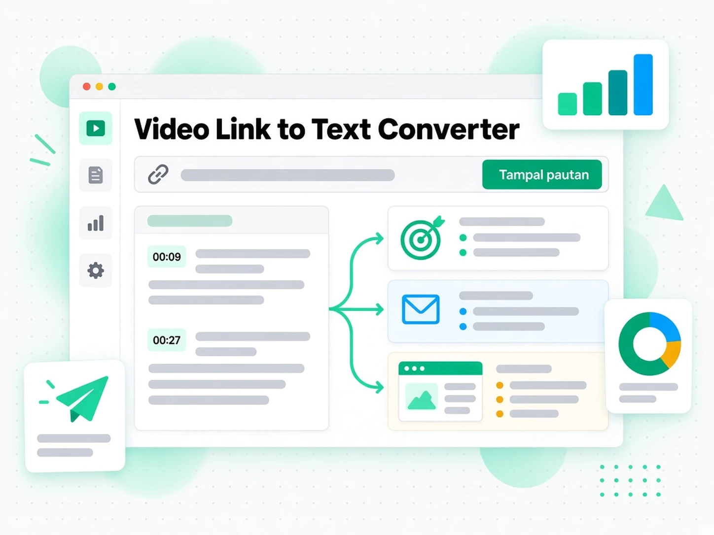 Penukar Pautan Video ke Teks: video jualan diperibadikan daripada satu hasil video ke teks