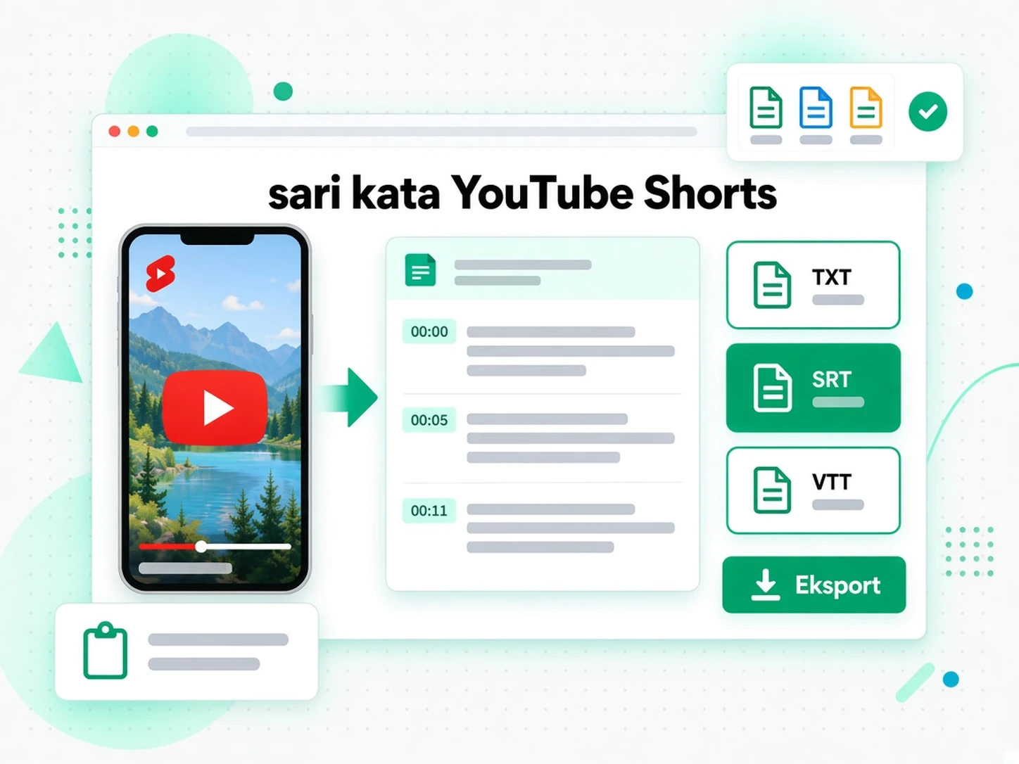 sari kata YouTube Shorts: Eksport, Terjemah atau Guna Semula