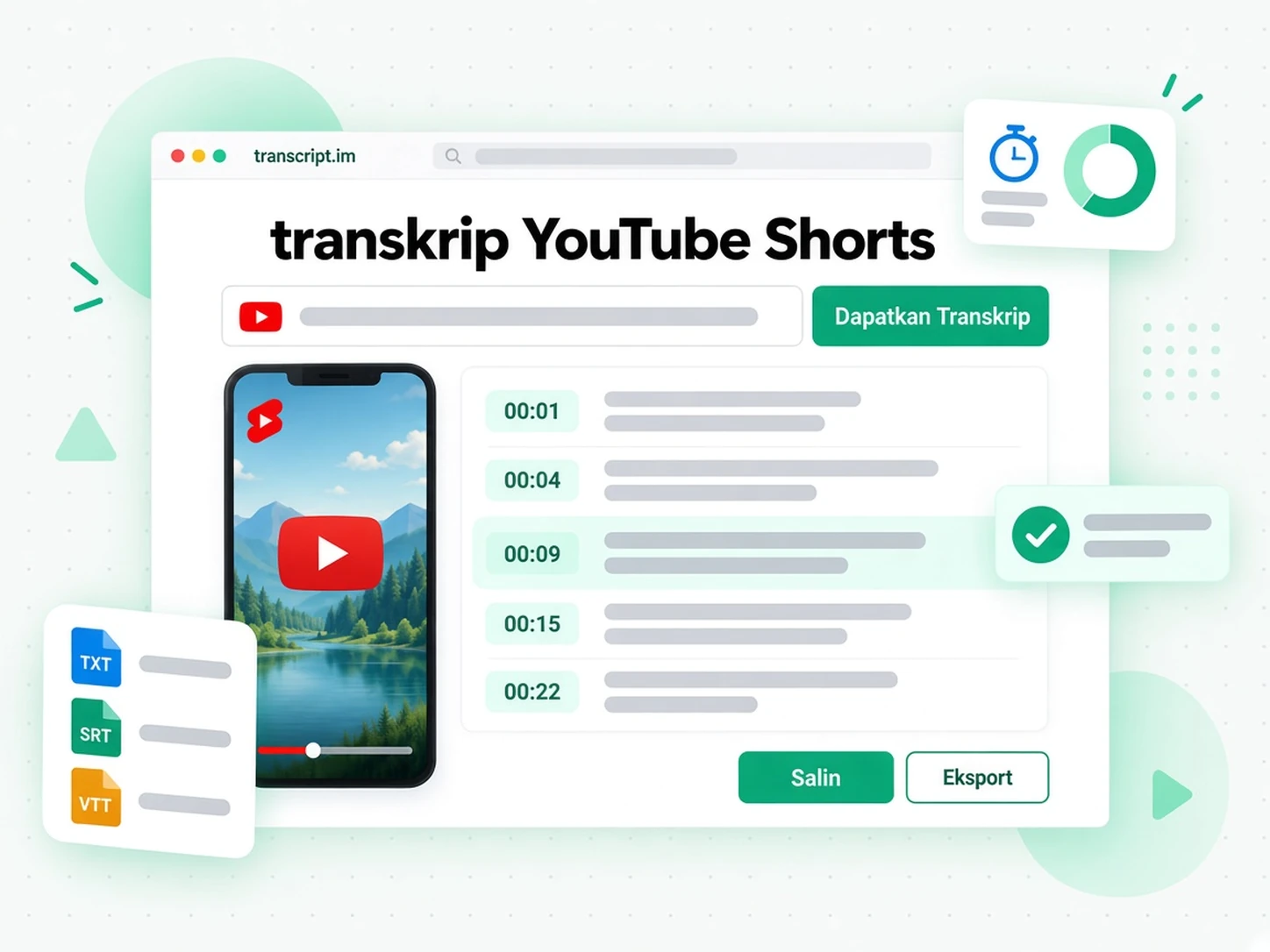 transkrip YouTube Shorts: Tukar Pautan Shorts Menjadi Transkrip
