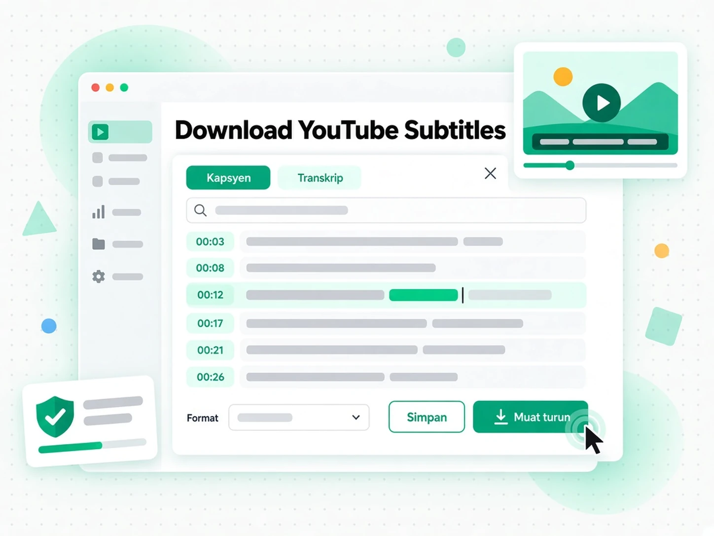 Muat Turun Sari Kata YouTube: ringkasan, garis kasar dan peta minda daripada teks sari kata