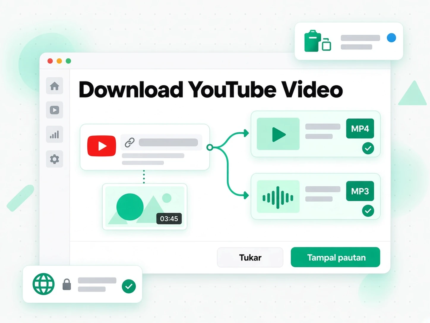 Muat Turun Video YouTube: menampal pautan YouTube ke pemuat turun