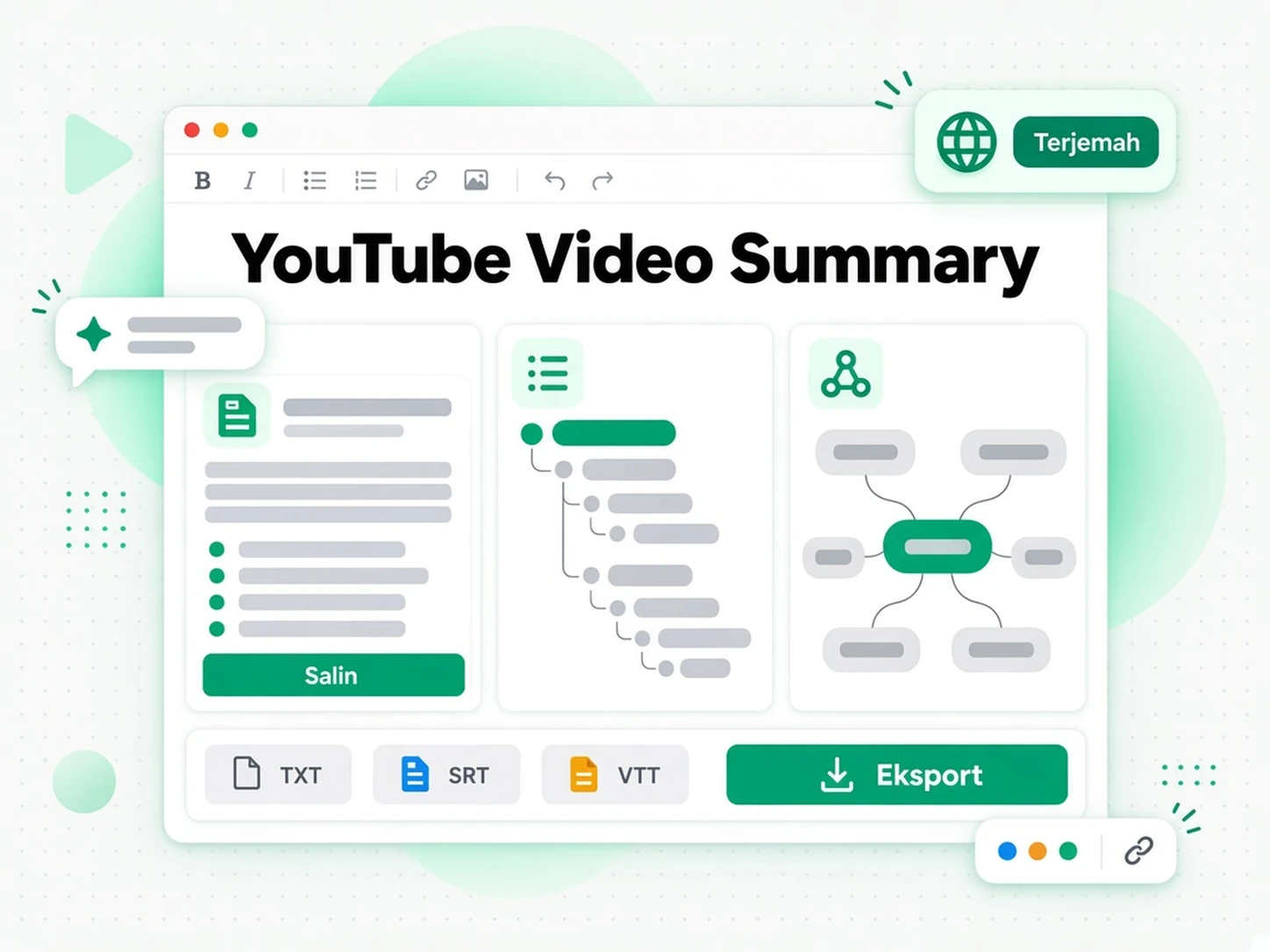 Menterjemah ringkasan video YouTube ke bahasa lain