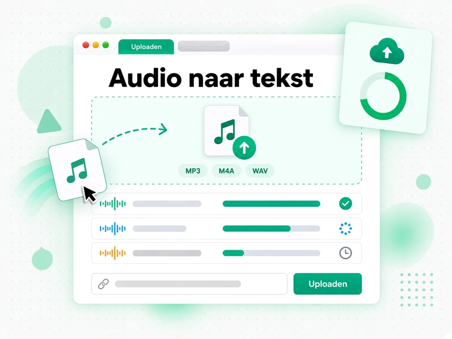 Audio naar tekst: een audiobestand uploaden naar de audio-naar-tekst-converter
