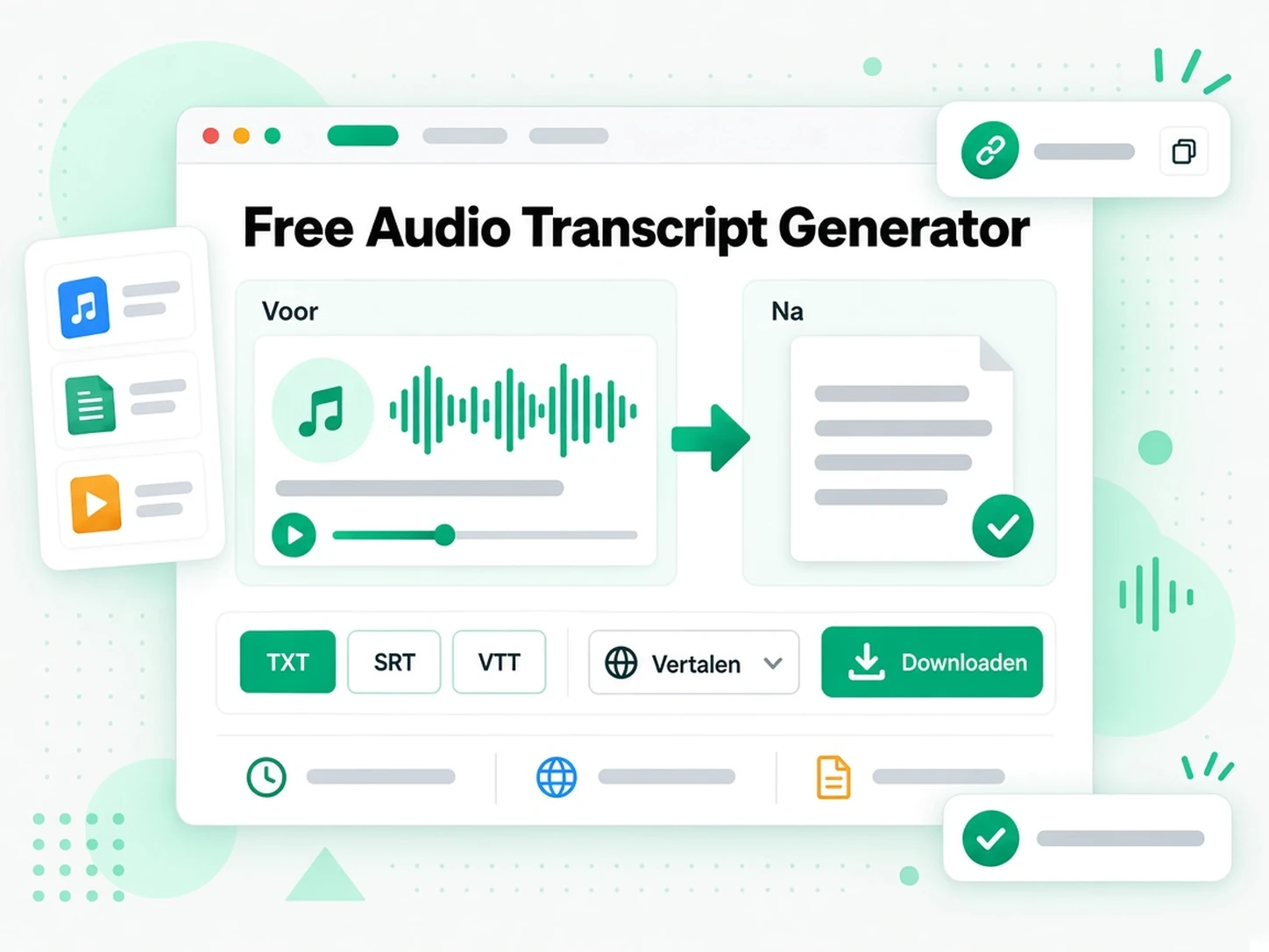 Gratis audiotranscript generator: een audiotranscript vertalen en exporteren