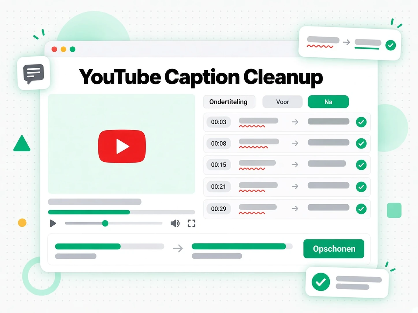 YouTube-ondertitels opschonen: automatische YouTube-ondertitels corrigeren door het transcript op te schonen