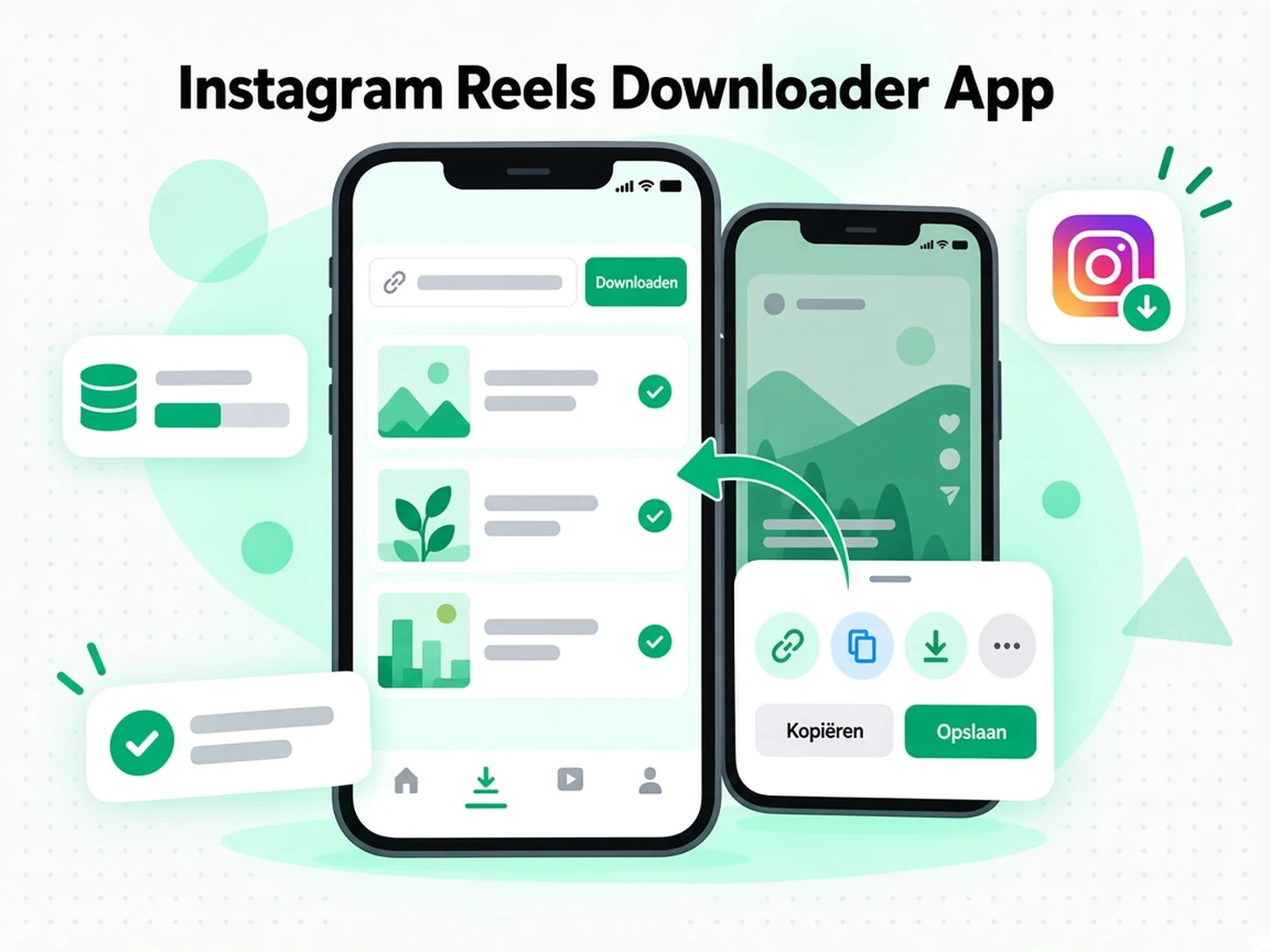 Instagram Reels downloader-app: een marketingteam bestudeert gelicentieerde Instagram Reel-campagnes