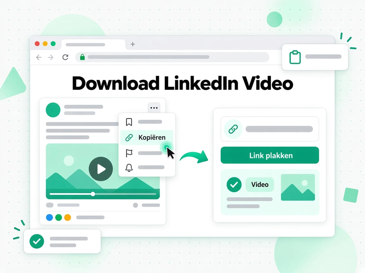Download LinkedIn Video: de URL van een openbare LinkedIn-post ingevoerd in de betrouwbare LinkedIn video downloader