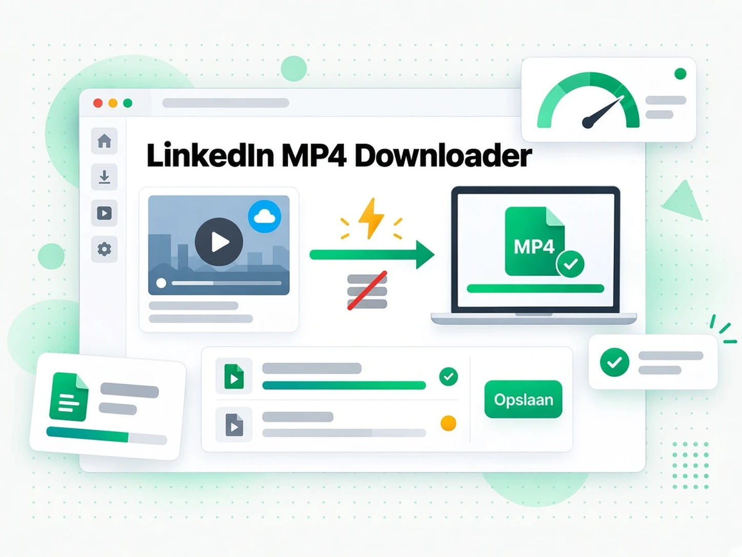 LinkedIn MP4 downloaden: downloadknop voor het gekozen LinkedIn MP4-videobestand