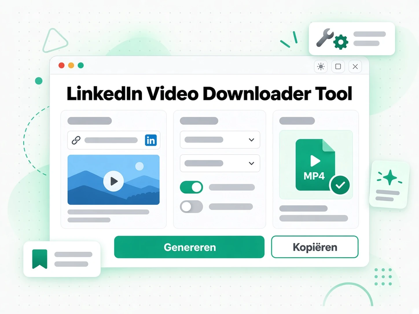 LinkedIn video downloader-tool: een onderzoeker bewaart een LinkedIn-video met bronvermelding