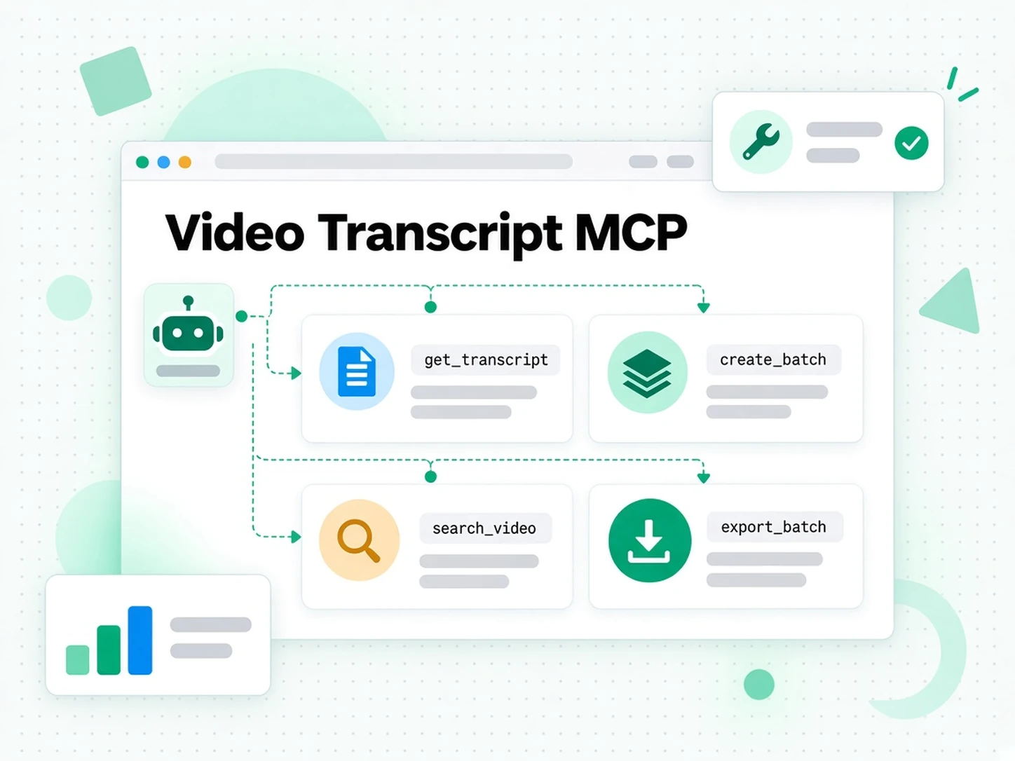 Video transcript MCP: transcript-, batch- en YouTube-detectietools die een agent kan aanroepen