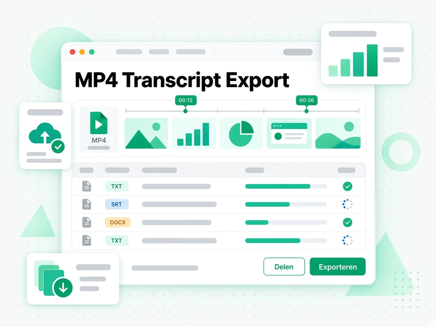 MP4 transcript exporteren: gepersonaliseerde salesvideo's gemaakt op basis van een MP4-naar-tekst-conversie