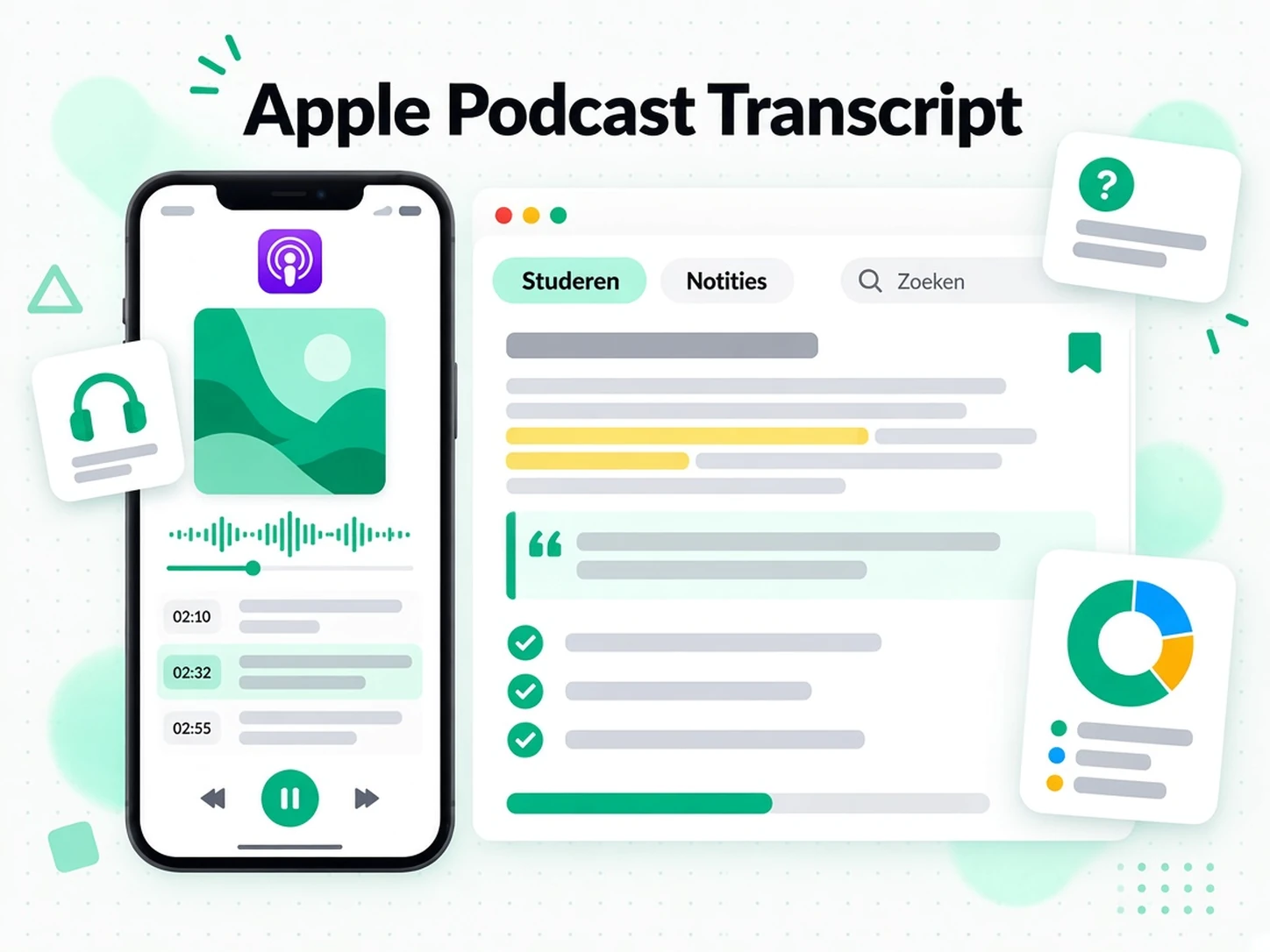 Apple podcast transcript: een podcasttranscript omzetten in studienotities