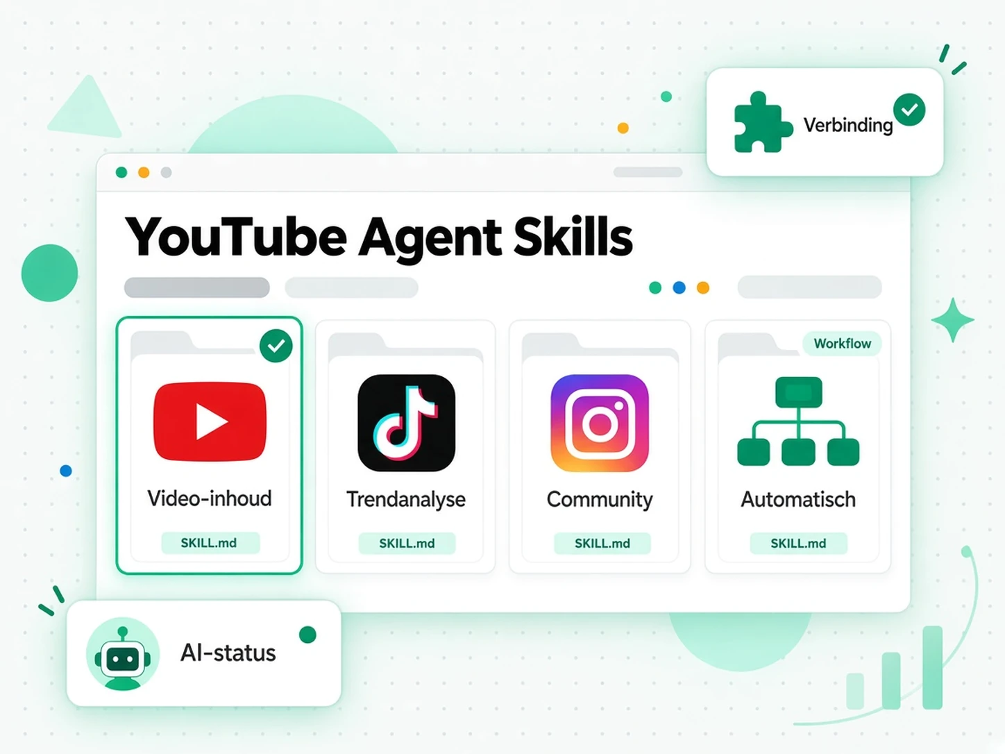 YouTube Agent Skills: skillpakketten voor YouTube, TikTok, Instagram en workflows