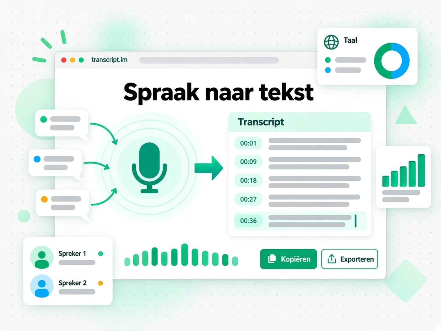 Spraak naar tekst: een audiogolfvorm omzetten in bewerkbare tekst met tijdstempels
