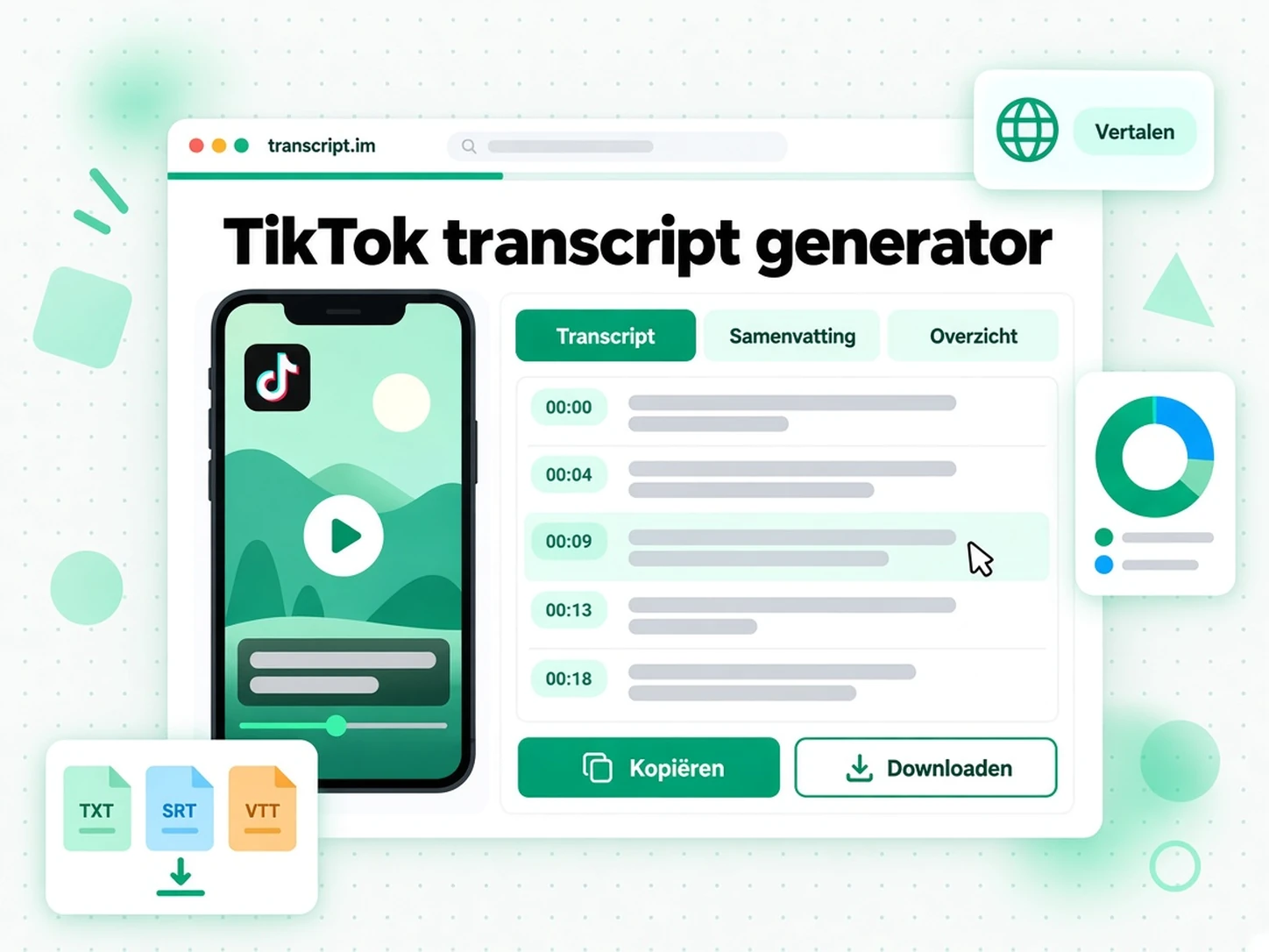 TikTok transcript generator: een TikTok-video omzetten in een transcript met tijdstempels