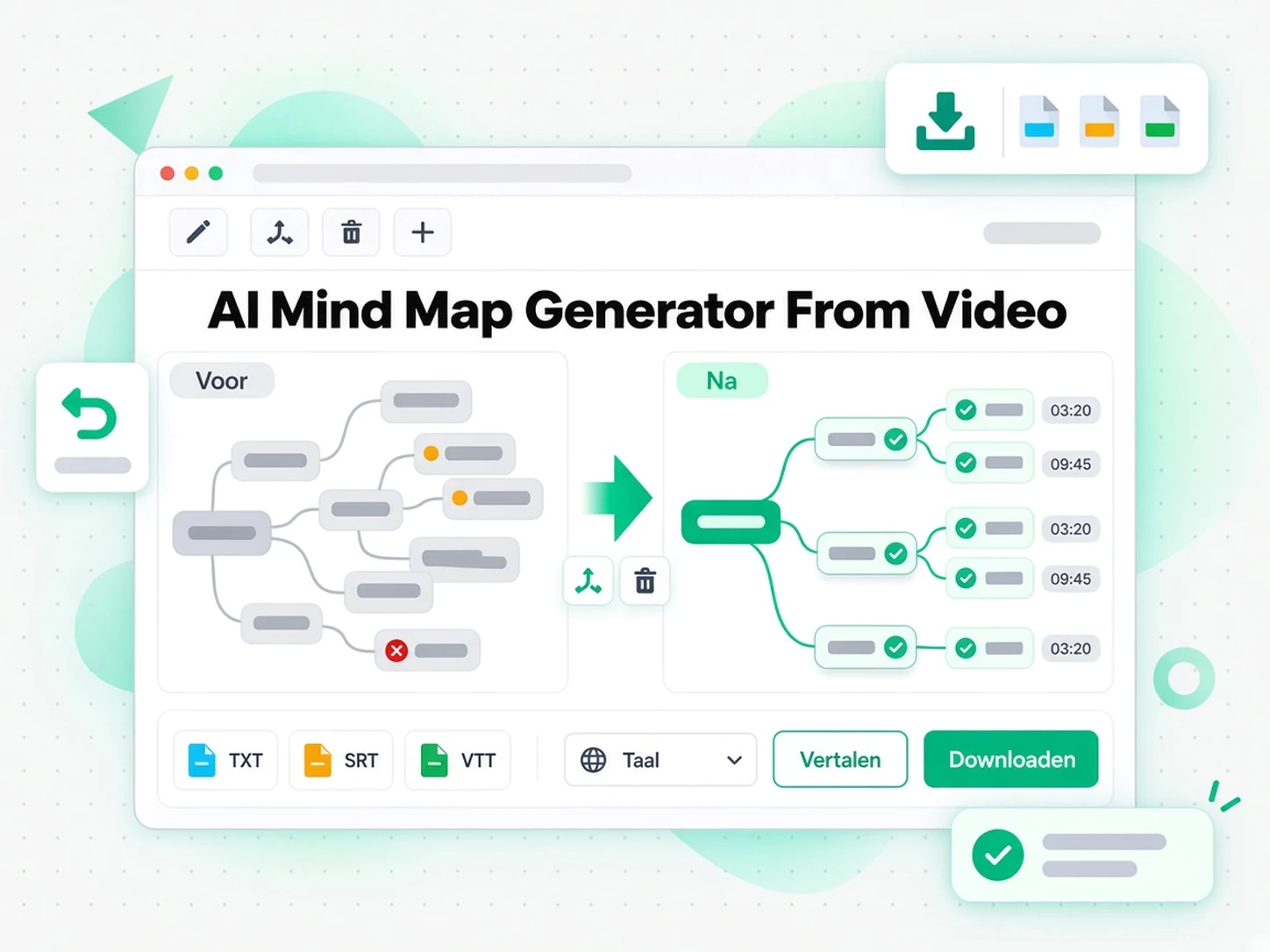 AI mind map generator van video: een videomindmap bewerken en exporteren