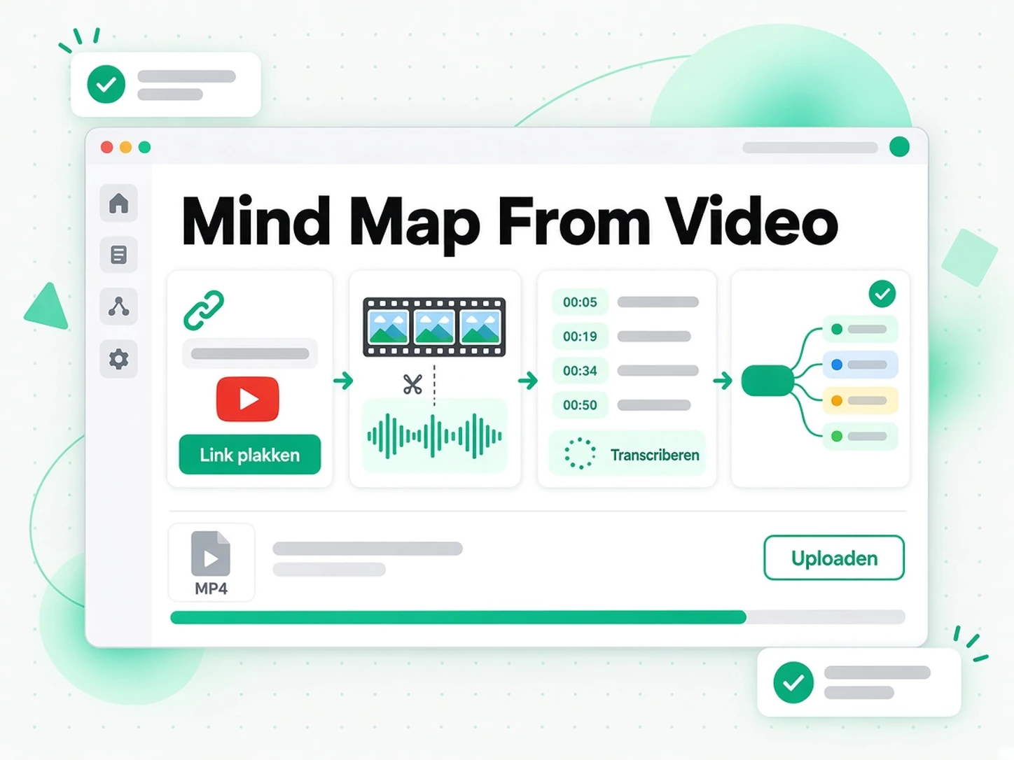 Mindmap van video: een videolink plakken in de video mind map generator