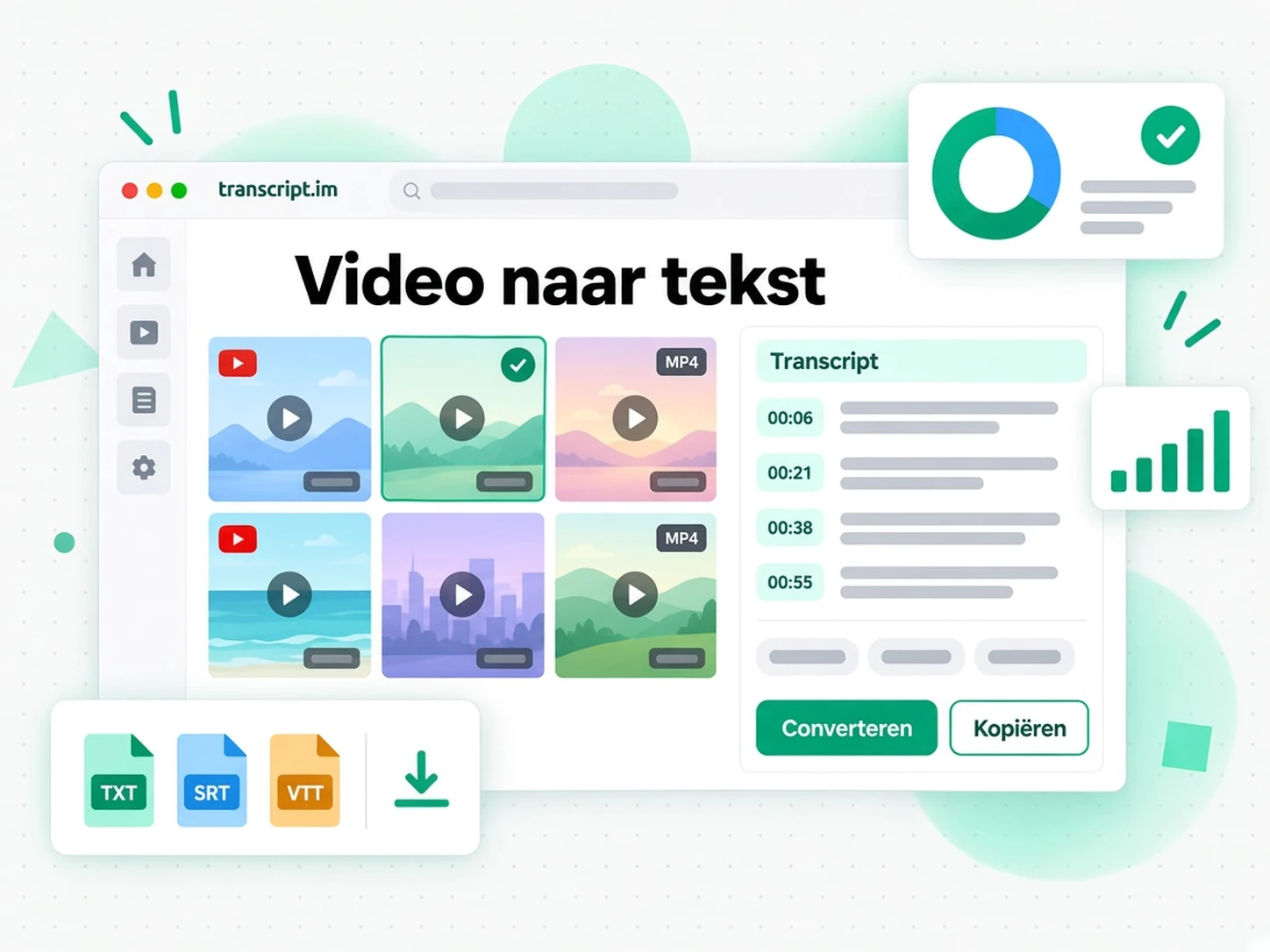 Video naar tekst: een MP4-upload omzetten in een transcript met tijdstempels