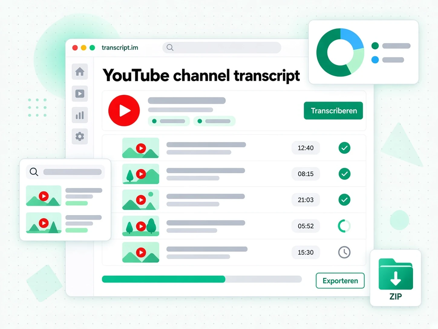 YouTube channel transcript: een tool die alle video's van een heel kanaal parallel verwerkt