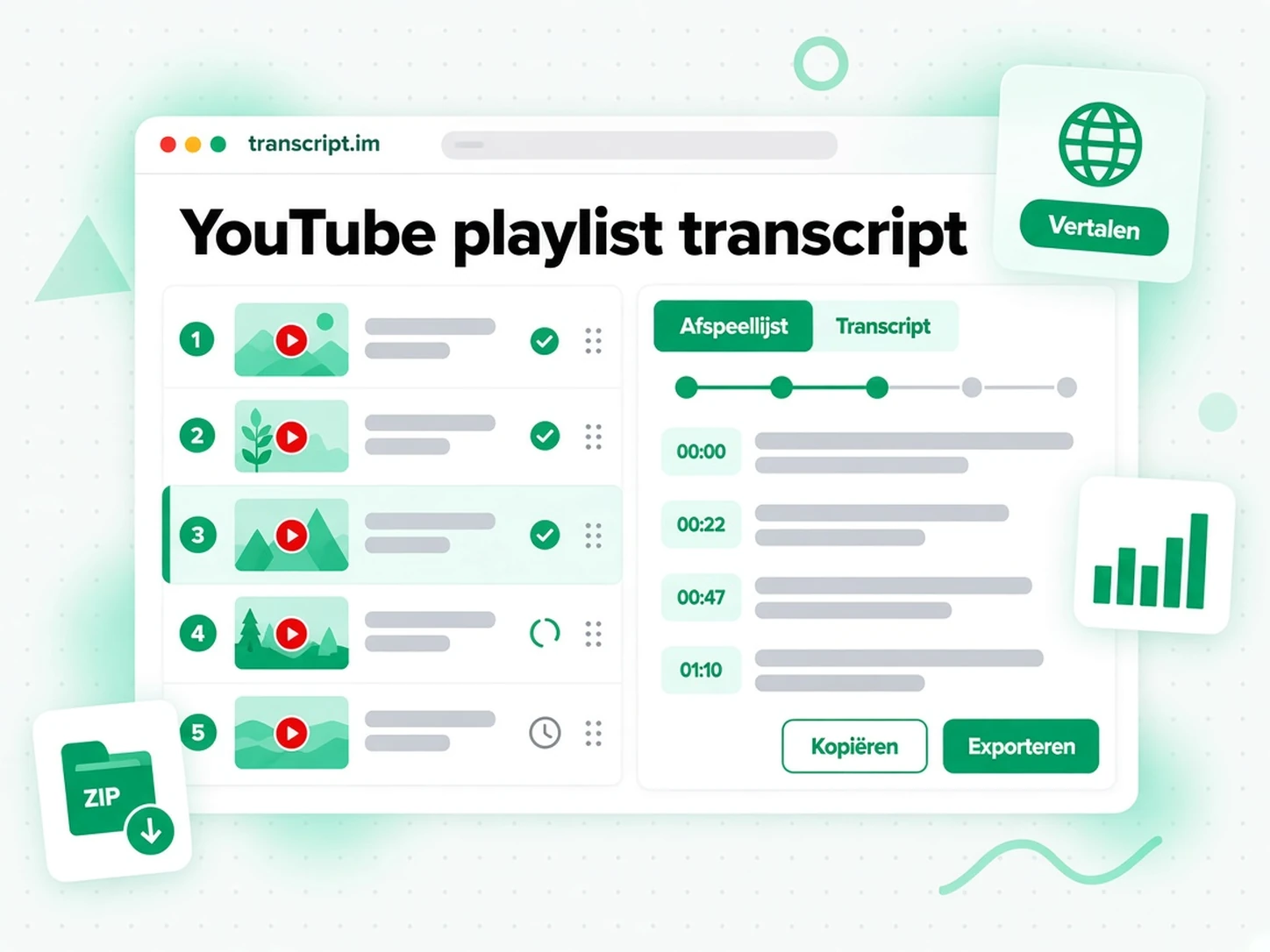 YouTube playlist transcript: een tool die een hele afspeellijst parallel verwerkt en het resultaat samenvoegt