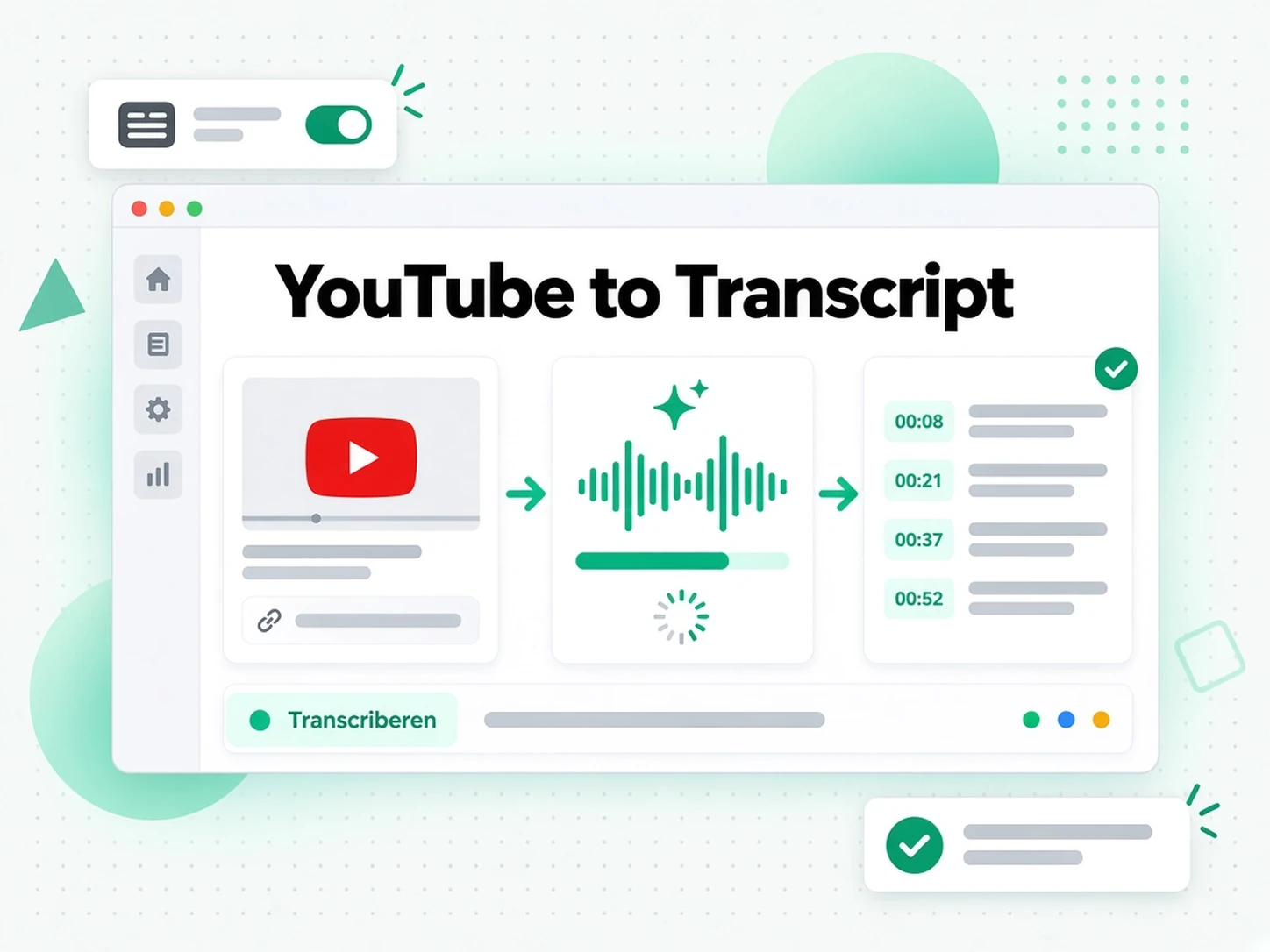YouTube naar transcript: AI die de audio van een YouTube-video omzet in een transcript met tijdstempels