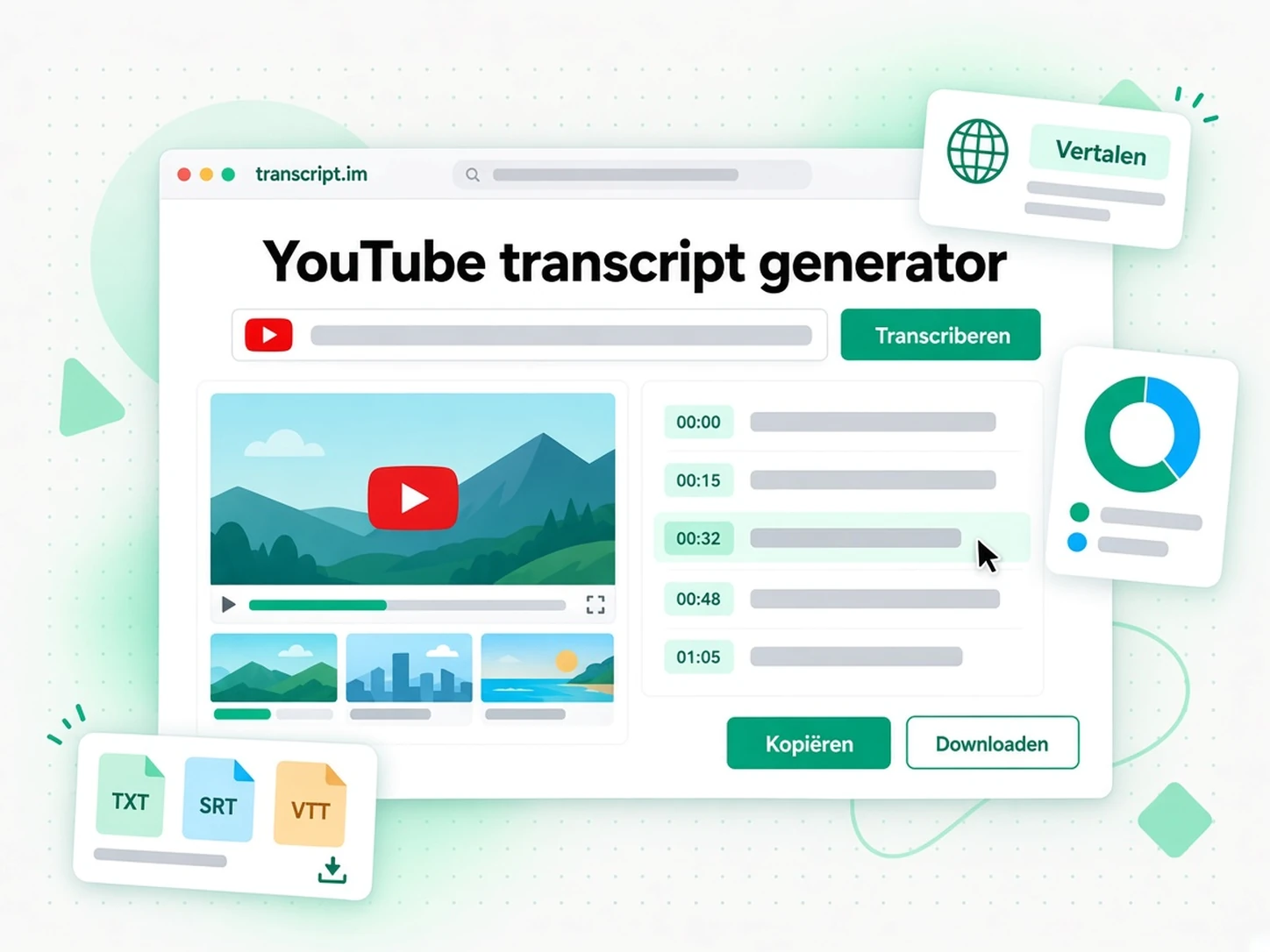 YouTube transcript generator: een video omzetten in een transcript met tijdstempels