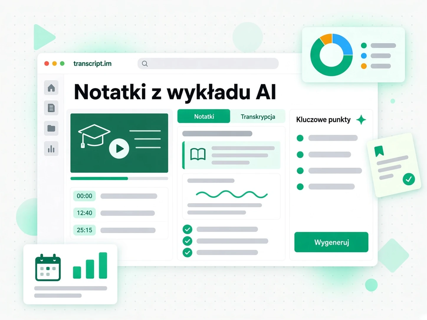 Notatki z wykładu AI: generator zamienia nagranie wykładu w uporządkowane notatki do nauki