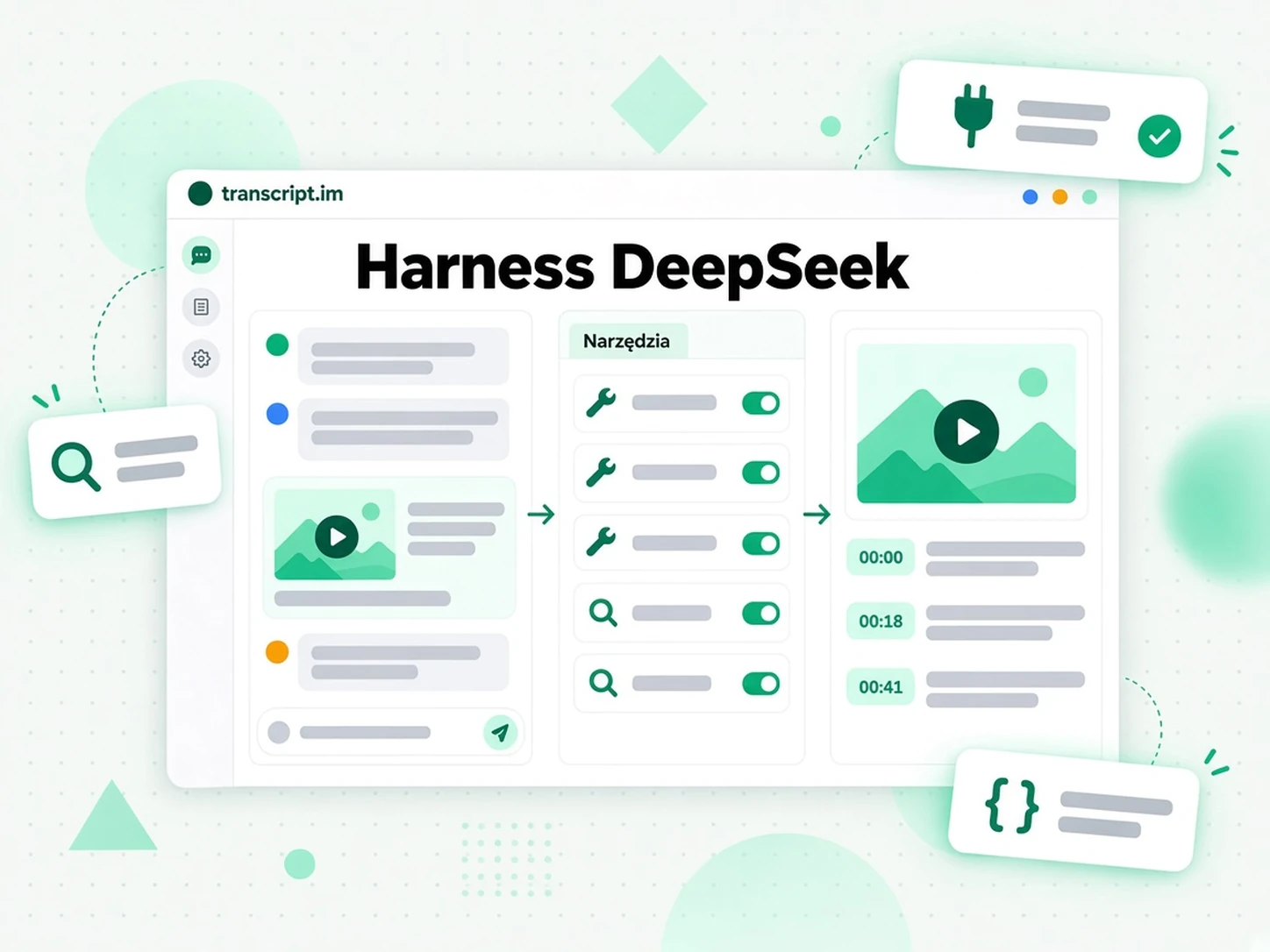 Harness DeepSeek: agent wywołujący natywne narzędzia transkrypcji na linku do filmu