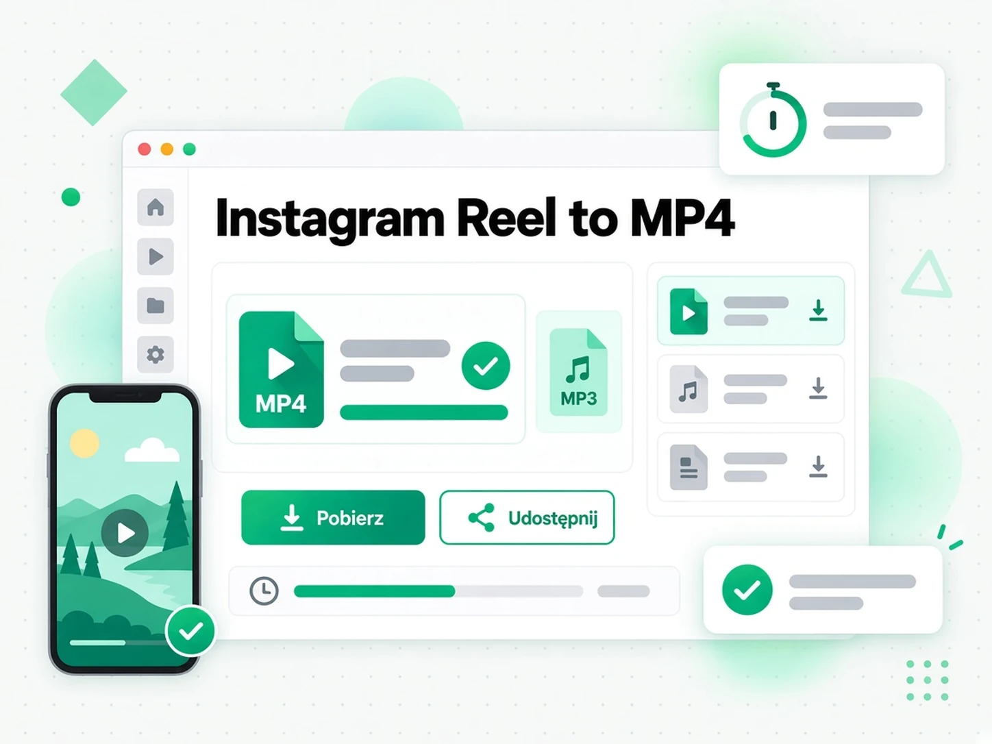 Pobieranie gotowego pliku rolki Instagram