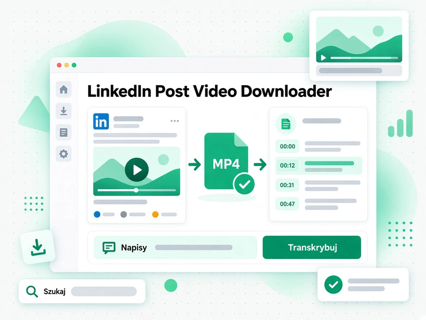 Film z postu LinkedIn przygotowany do napisów i transkrypcji