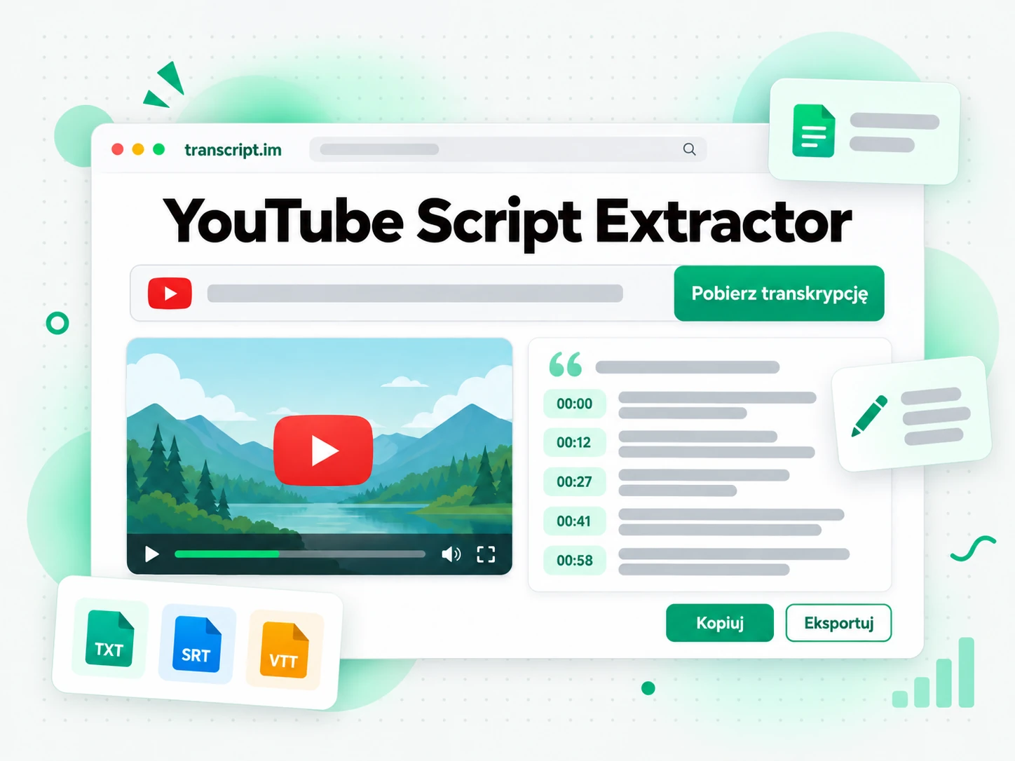 YouTube Script Extractor: Zamień link z YouTube w skrypt