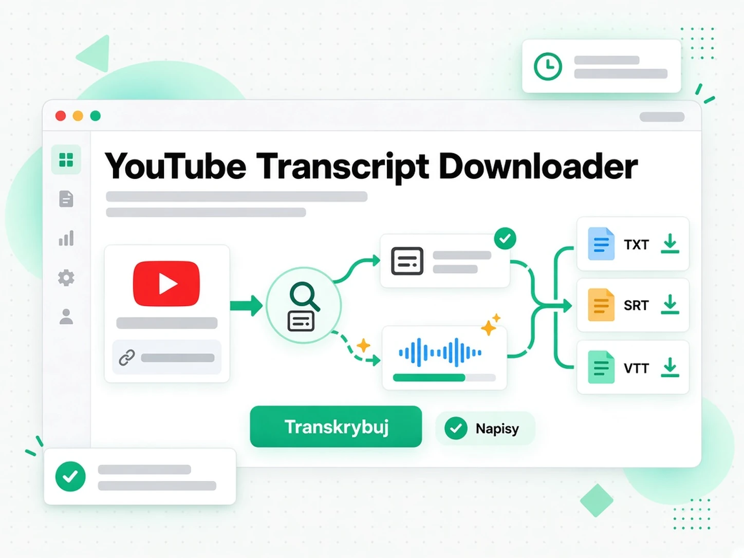 Wklejenie linku YouTube do downloadera napisów