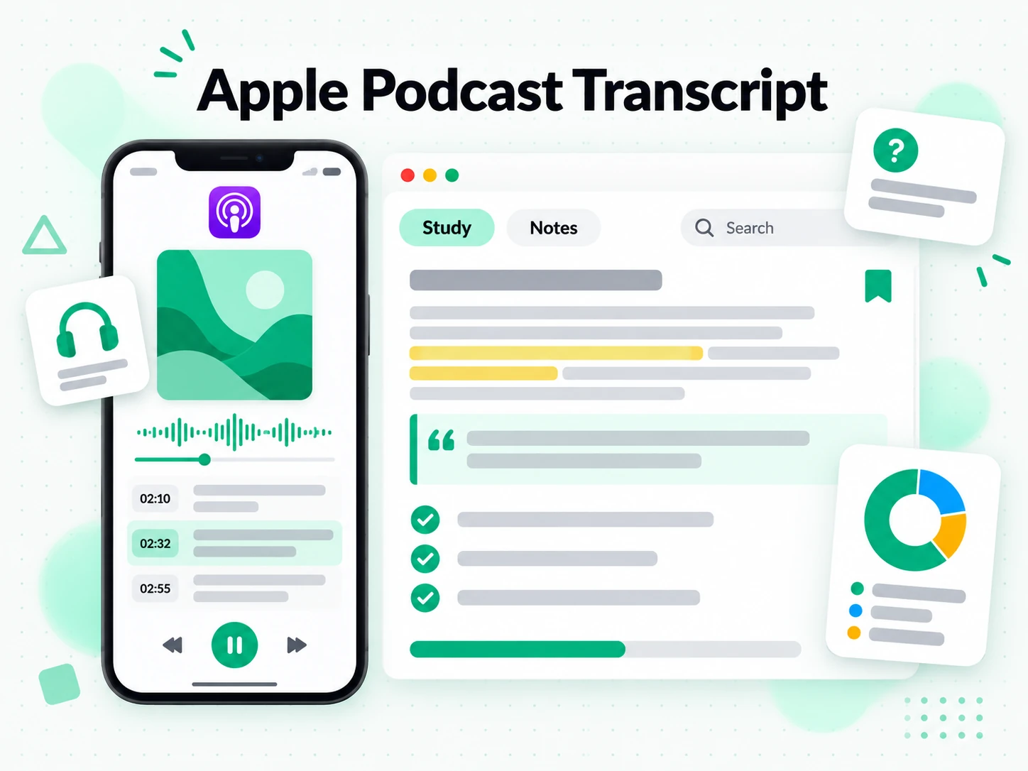 Apple Podcast Transcript: turning a podcast transcript into study notes