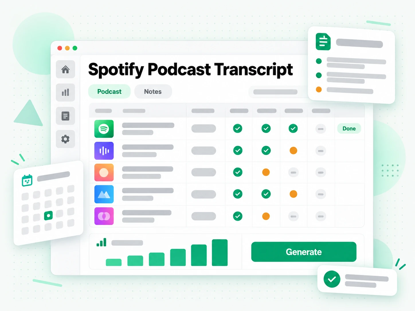 Spotify Podcast Transcript: recreating podcast show notes and articles from a podcast transcript