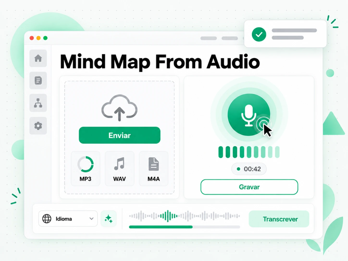 Mind Map From Audio: enviando um arquivo de áudio ao gerador