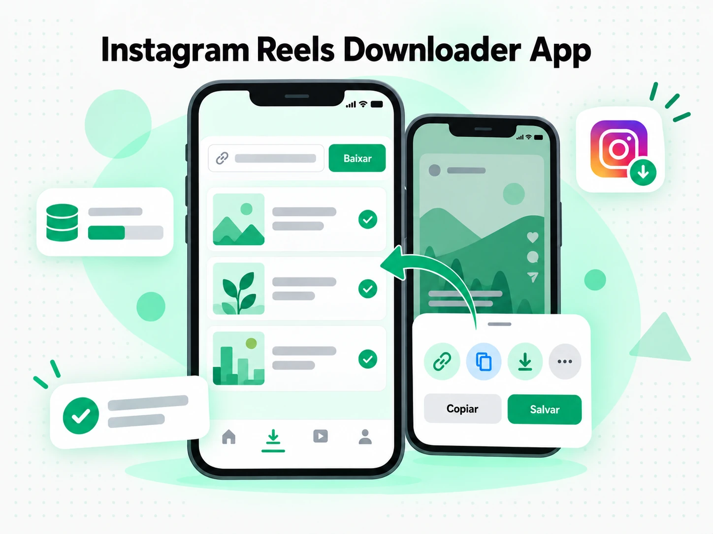 Instagram Reels Downloader App usado por equipe de marketing