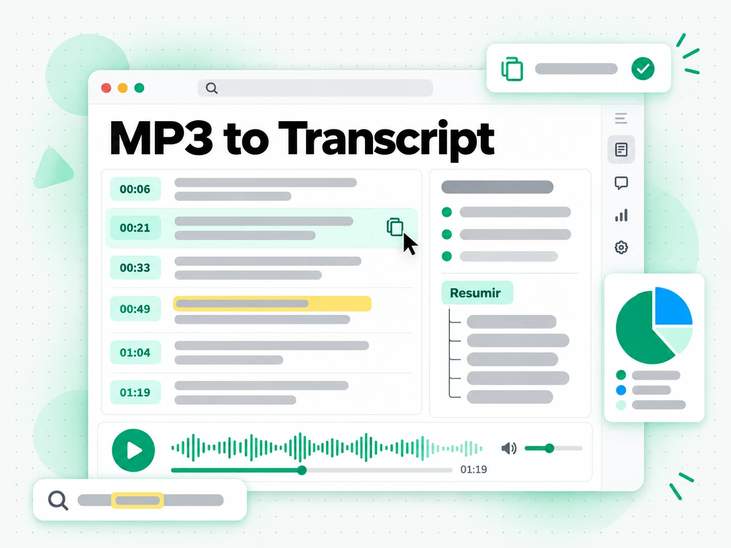 MP3 to Transcript gerando resumo, esquema e mapa mental
