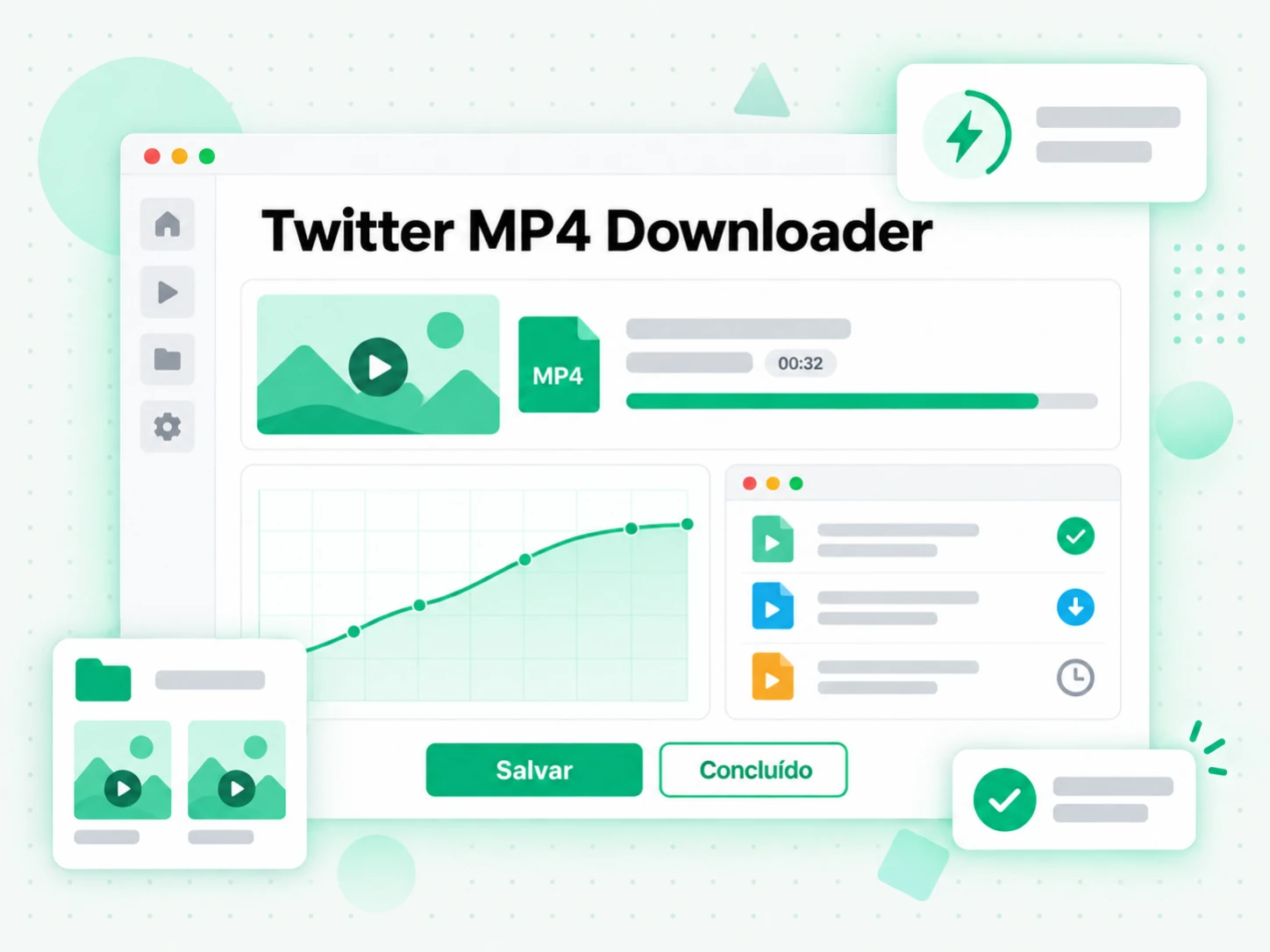 Twitter MP4 Downloader com botão de download do arquivo