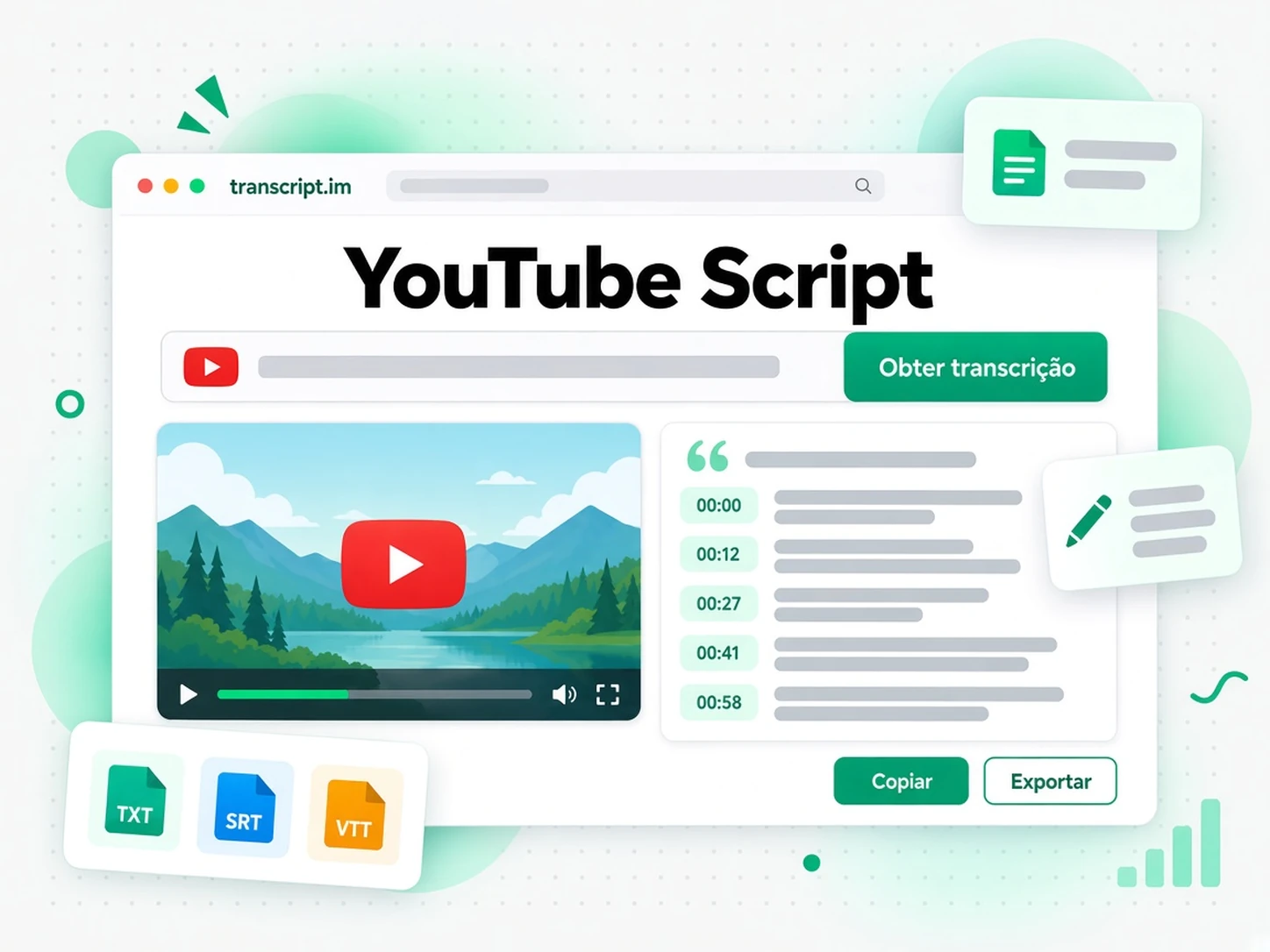 YouTube Script: Transforme um link do YouTube em um script