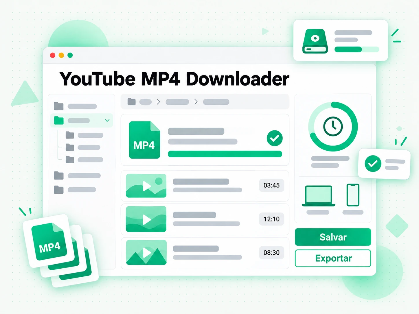 YouTube MP4 Downloader com o arquivo finalizado pronto