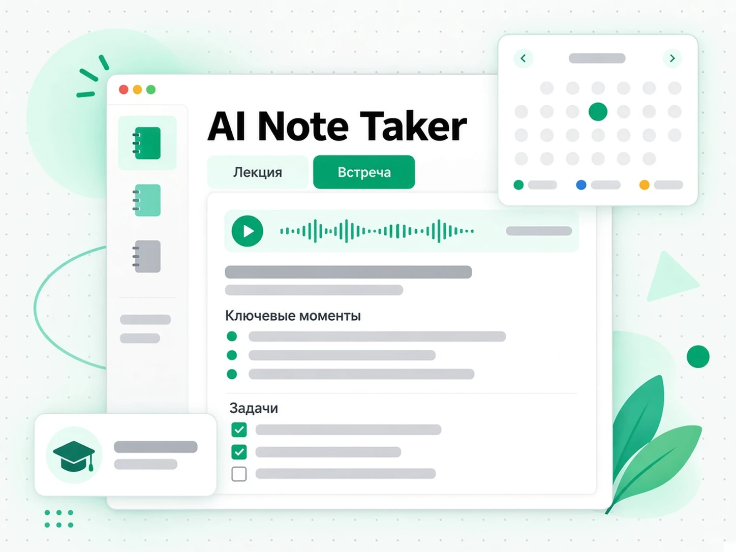 AI Note Taker: превращение расшифровки в учебные заметки и протоколы