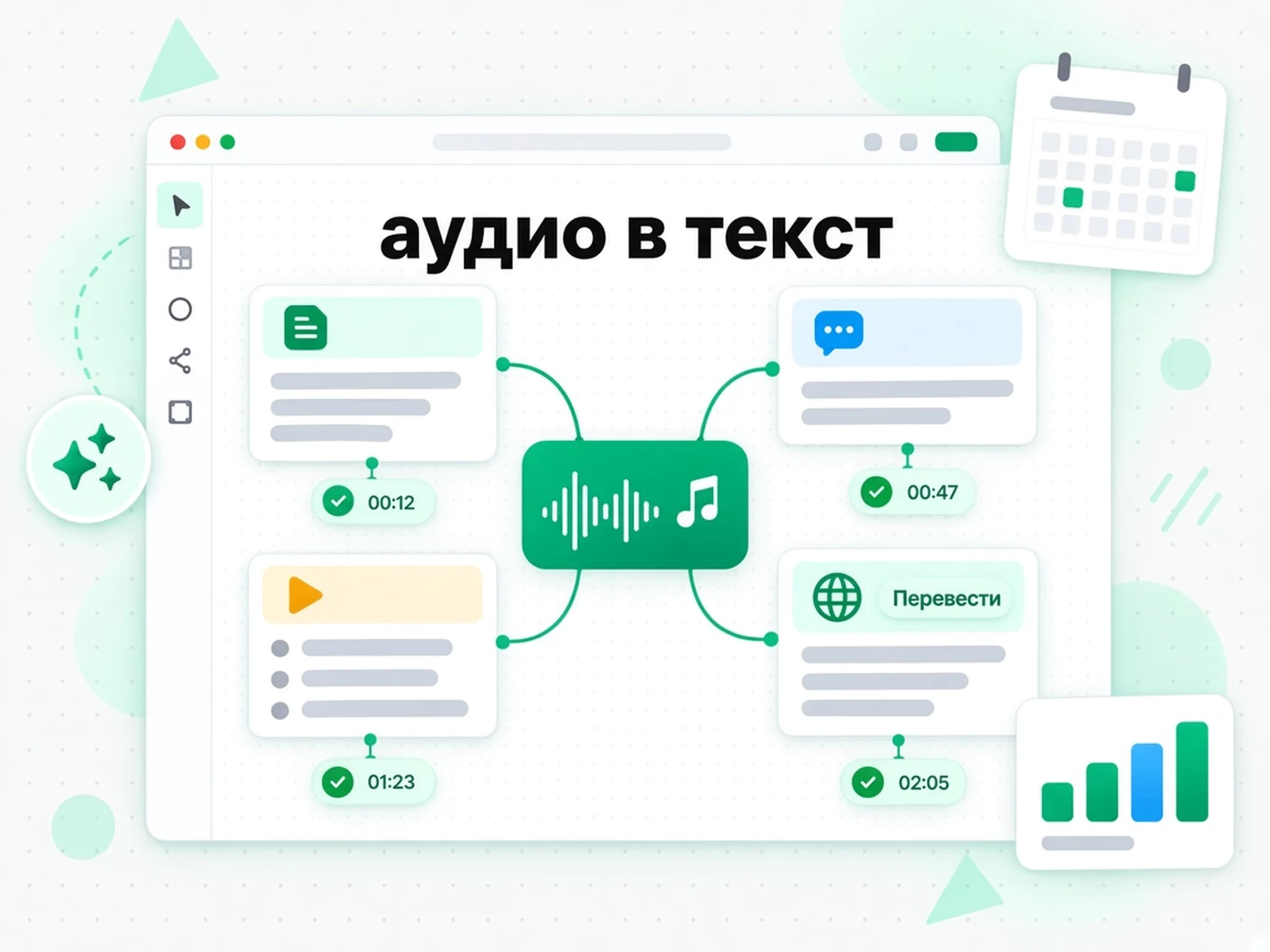аудио в текст: воссоздание описаний и статей из расшифровки аудио