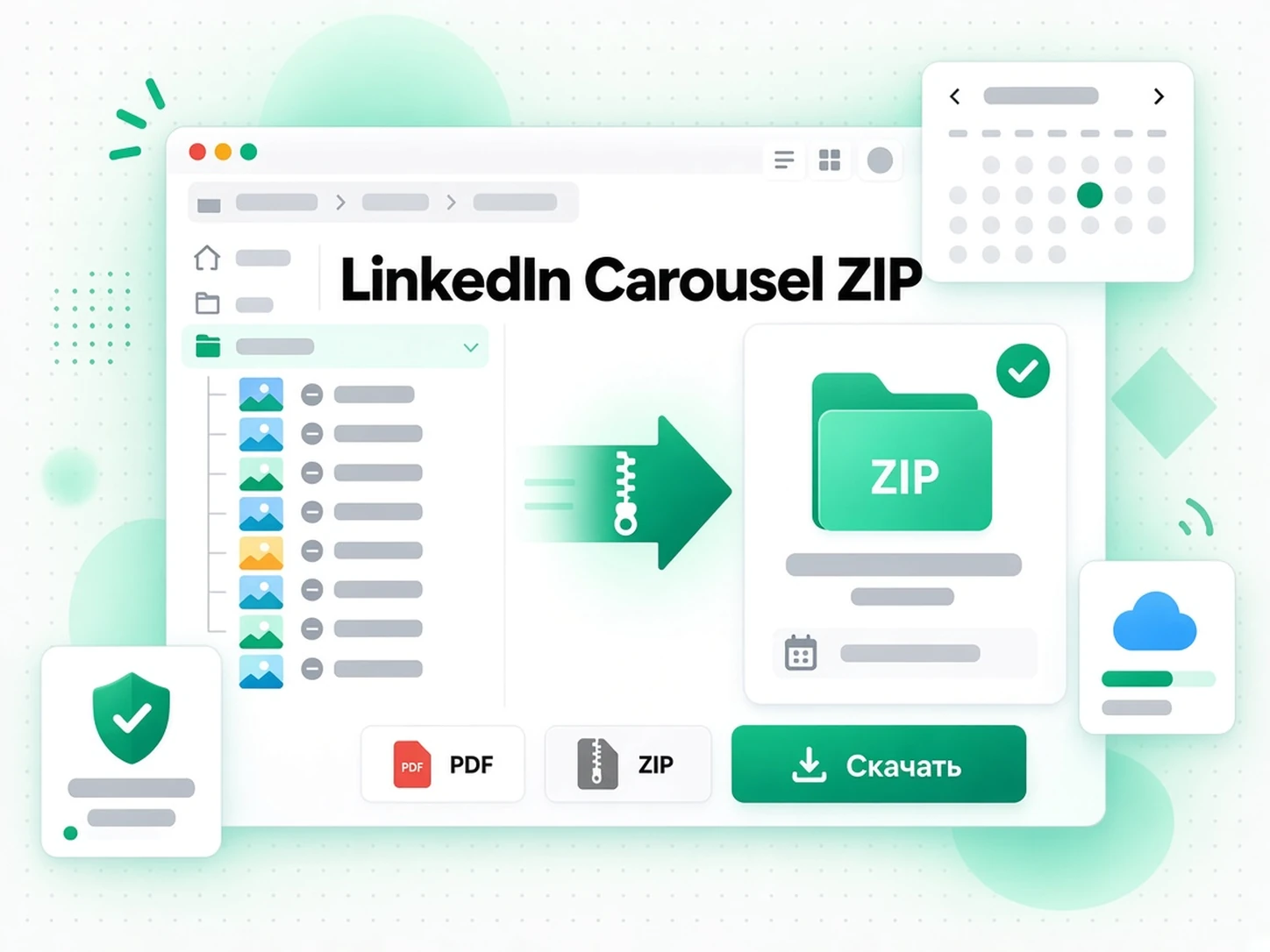 LinkedIn Carousel ZIP: автор делает резервную копию своей опубликованной карусели LinkedIn