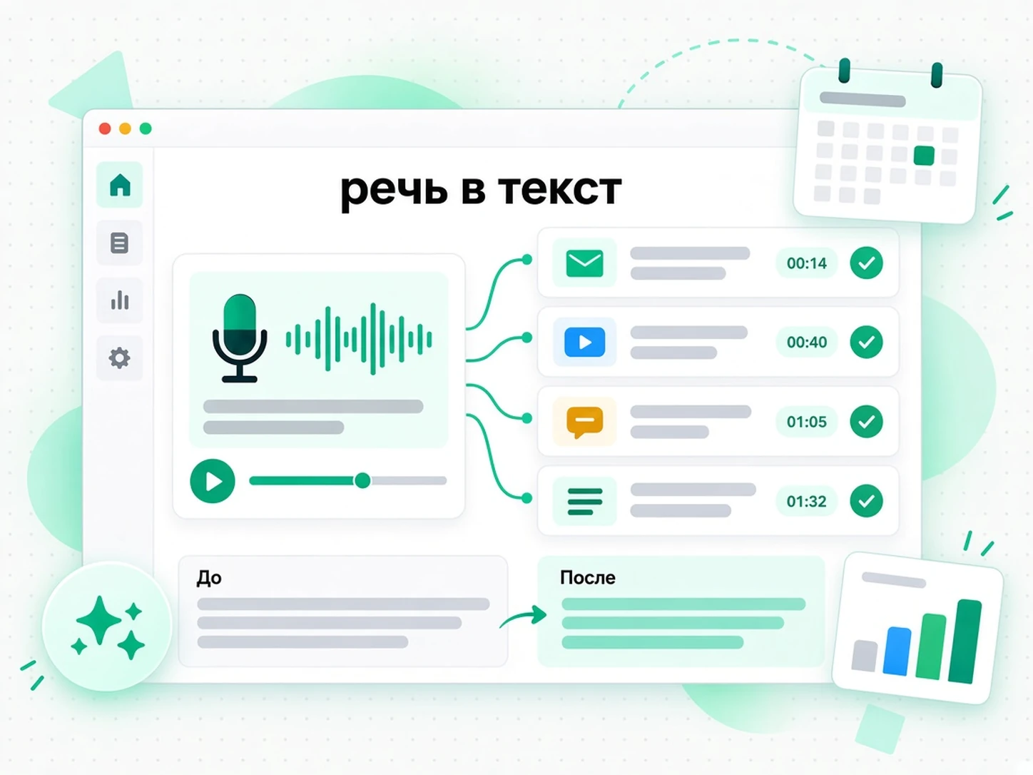 речь в текст: воссоздание описаний и статей из расшифровки речи