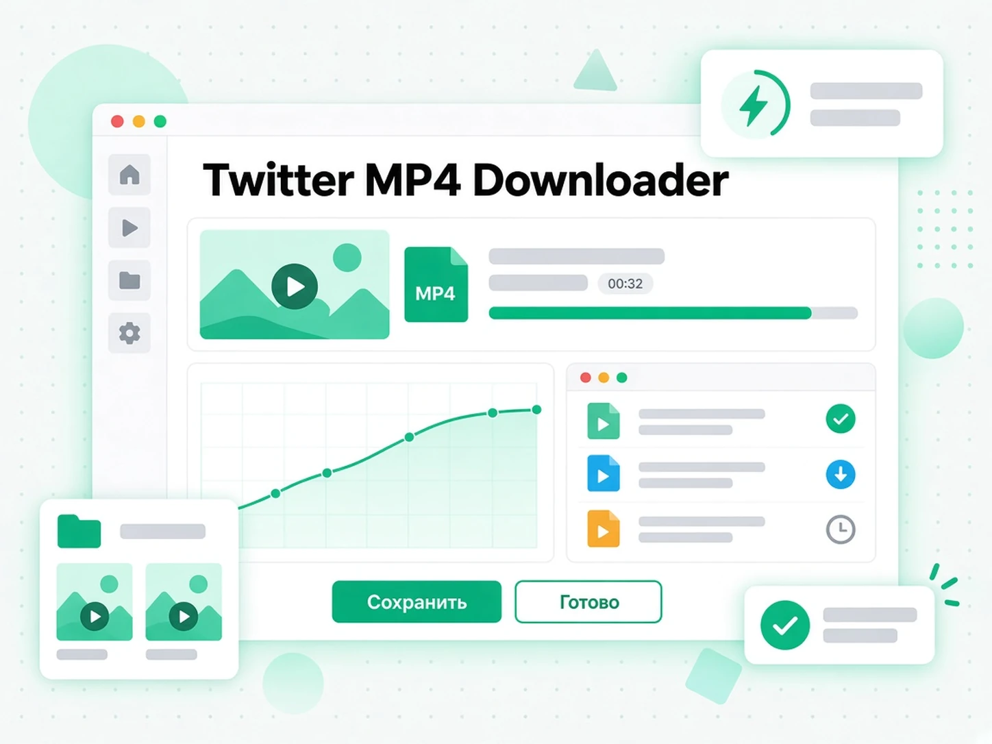 Twitter MP4 Downloader: управление скачиванием выбранного видео Twitter в MP4